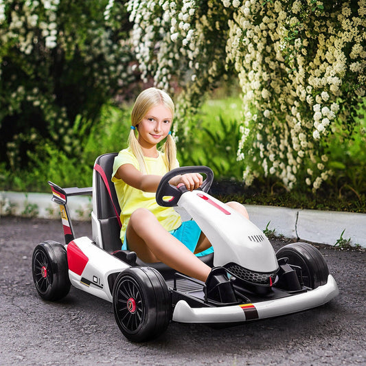 HOMCOM Electric Go Kart for Kids, 2 Speeds, Rechargeable - ALL4U RETAILER LTD