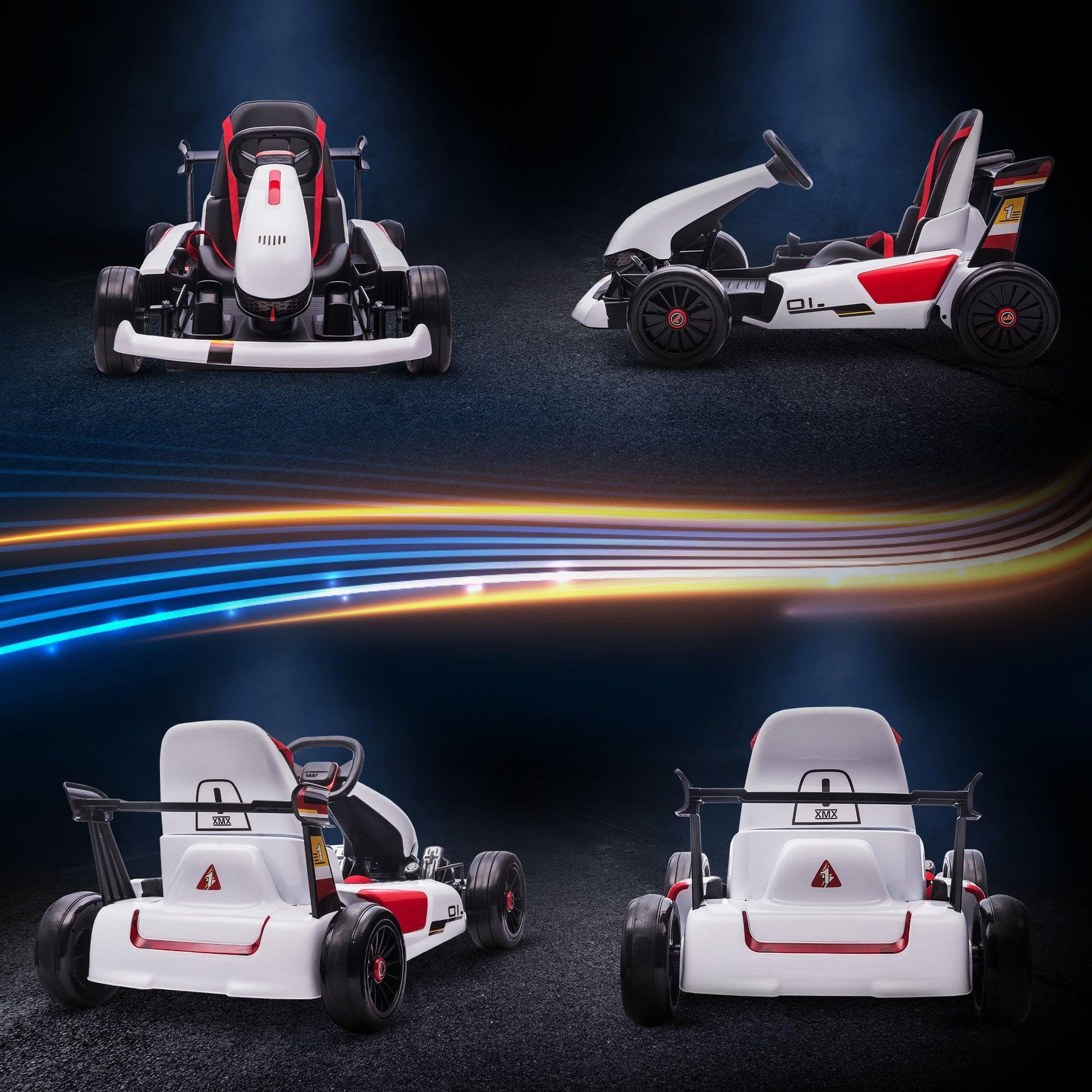 HOMCOM Electric Go Kart for Kids, 2 Speeds, Rechargeable - ALL4U RETAILER LTD