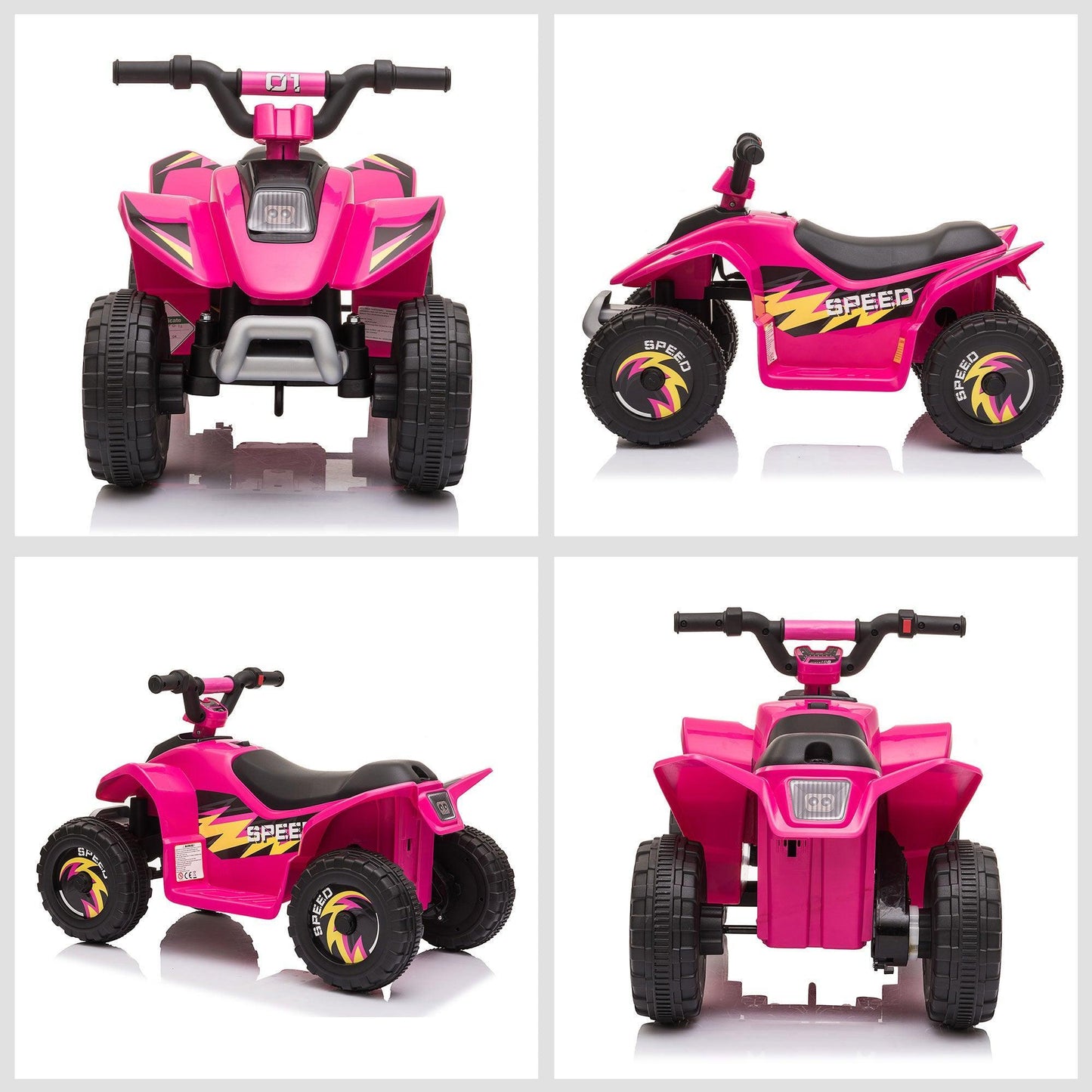 HOMCOM Electric Kids ATV Quad Bike 6V, Pink - ALL4U RETAILER LTD