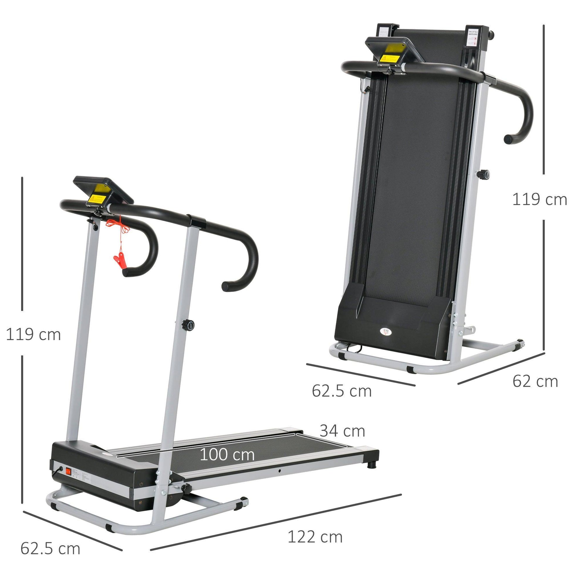 HOMCOM Electric Treadmill: Compact Foldable Cardio Machine - ALL4U RETAILER LTD