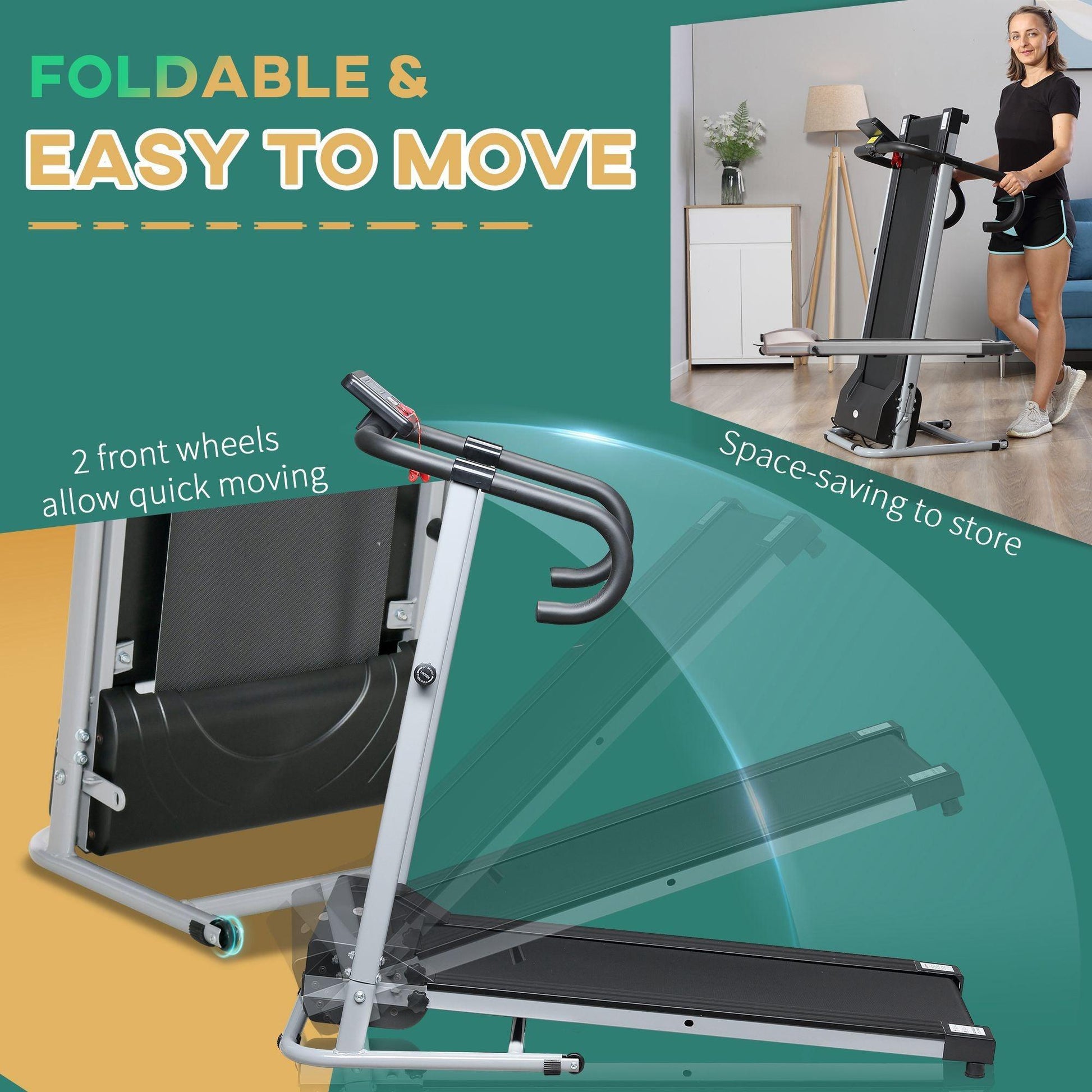 HOMCOM Electric Treadmill: Compact Foldable Cardio Machine - ALL4U RETAILER LTD