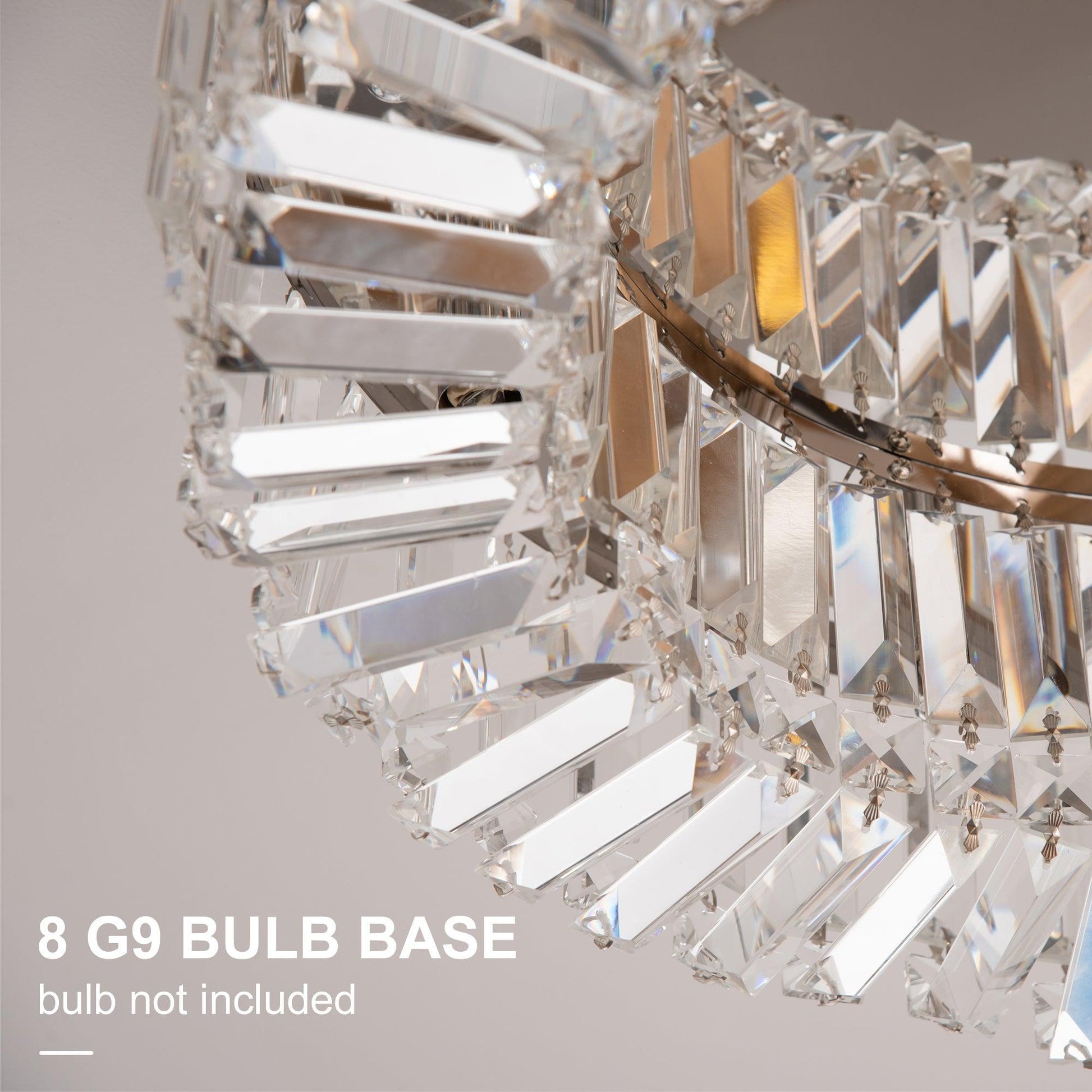 HOMCOM Elegant Crystal Ceiling Light for Living Room, Bedroom, Hall - ALL4U RETAILER LTD