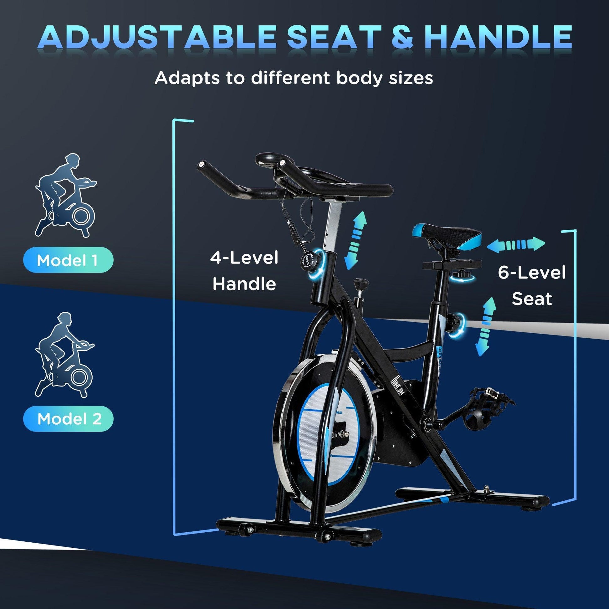 HOMCOM Exercise Bike: Adjustable Resistance & LCD Monitor - ALL4U RETAILER LTD