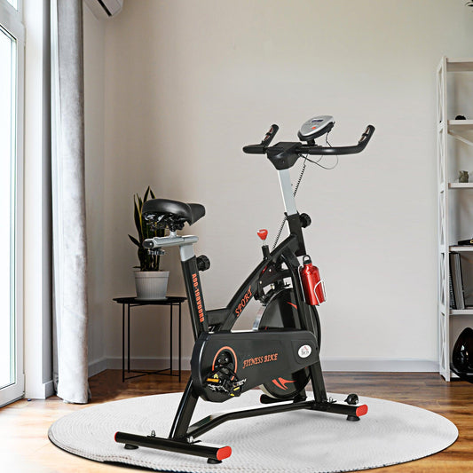 HOMCOM Exercise Bike: Indoor Upright Cycling with LCD Monitor - ALL4U RETAILER LTD