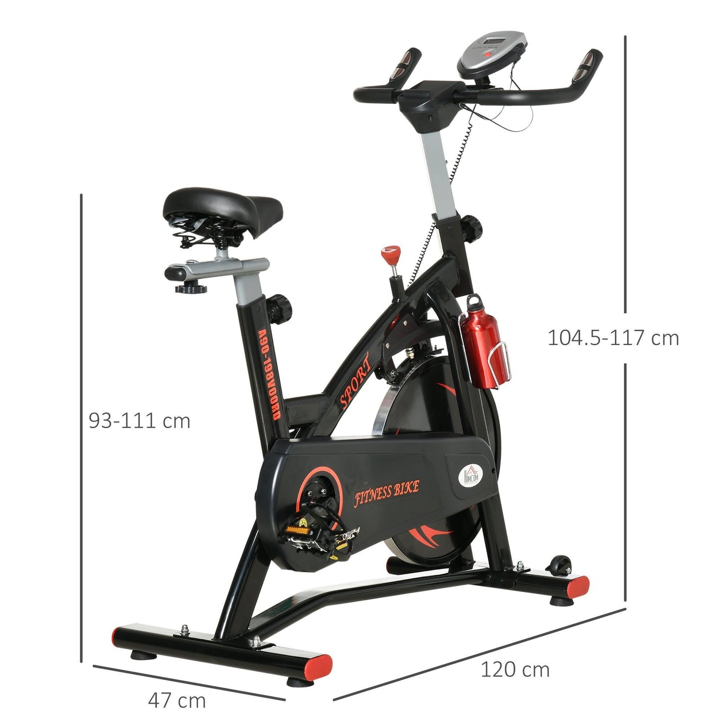 HOMCOM Exercise Bike: Indoor Upright Cycling with LCD Monitor - ALL4U RETAILER LTD
