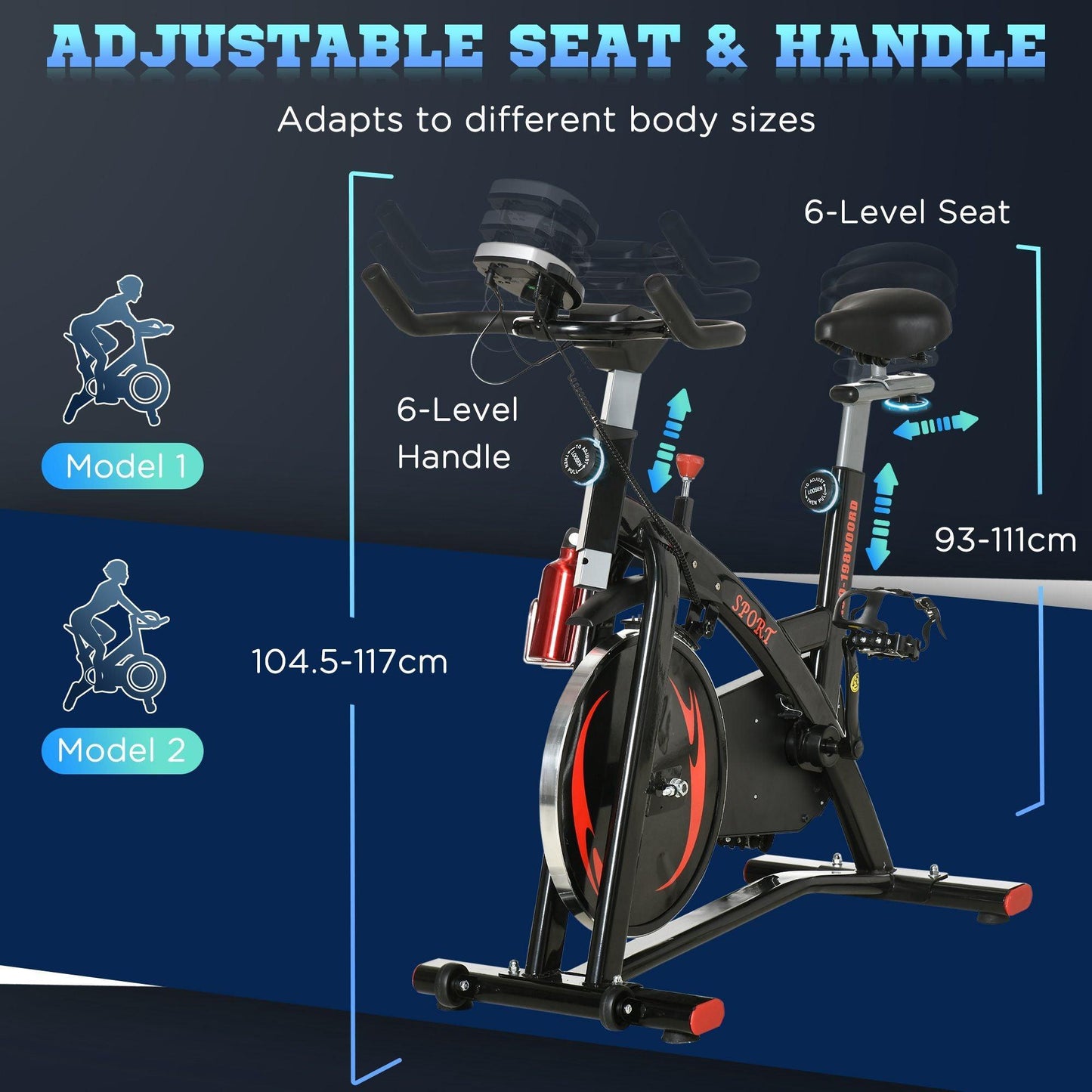 HOMCOM Exercise Bike: Indoor Upright Cycling with LCD Monitor - ALL4U RETAILER LTD