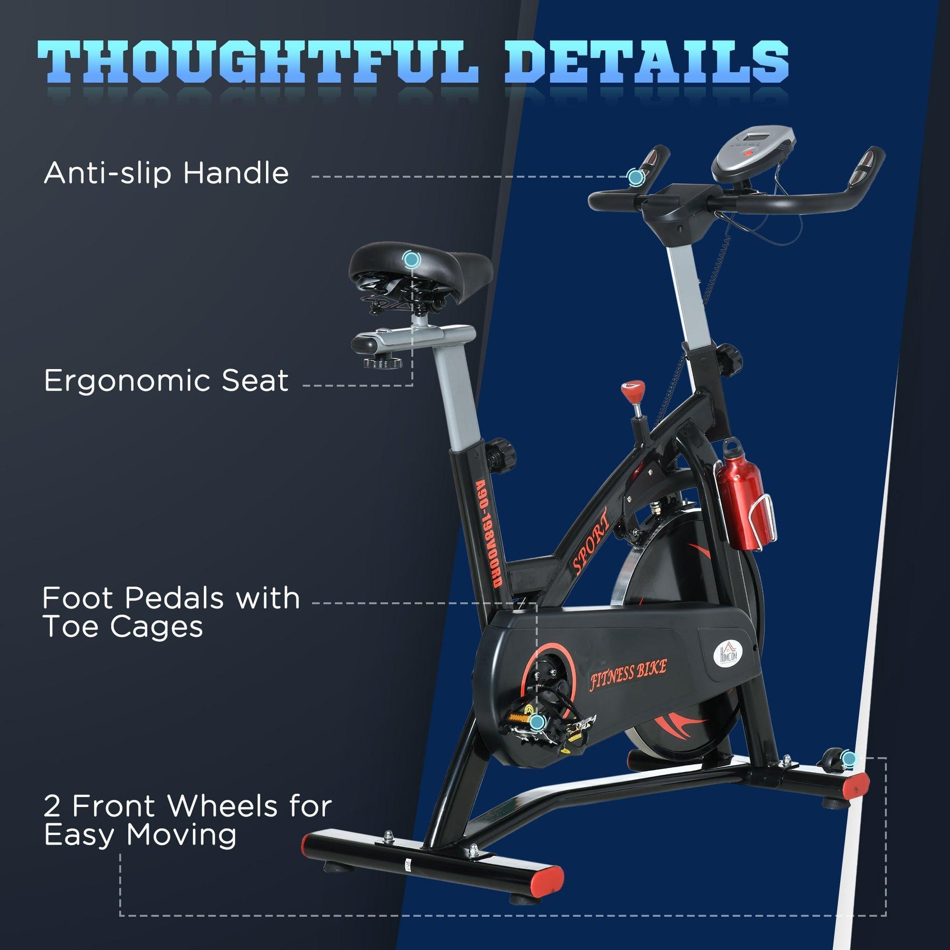 HOMCOM Exercise Bike: Indoor Upright Cycling with LCD Monitor - ALL4U RETAILER LTD