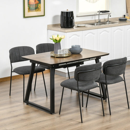 HOMCOM Extendable Dining Table - Woodtop, Metal Frame - ALL4U RETAILER LTD