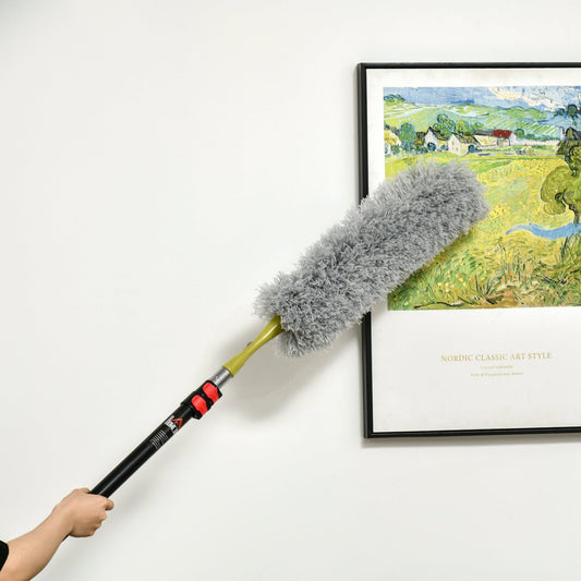 HOMCOM Extendable Feather Duster - Easy Clean for High Ceilings - ALL4U RETAILER LTD