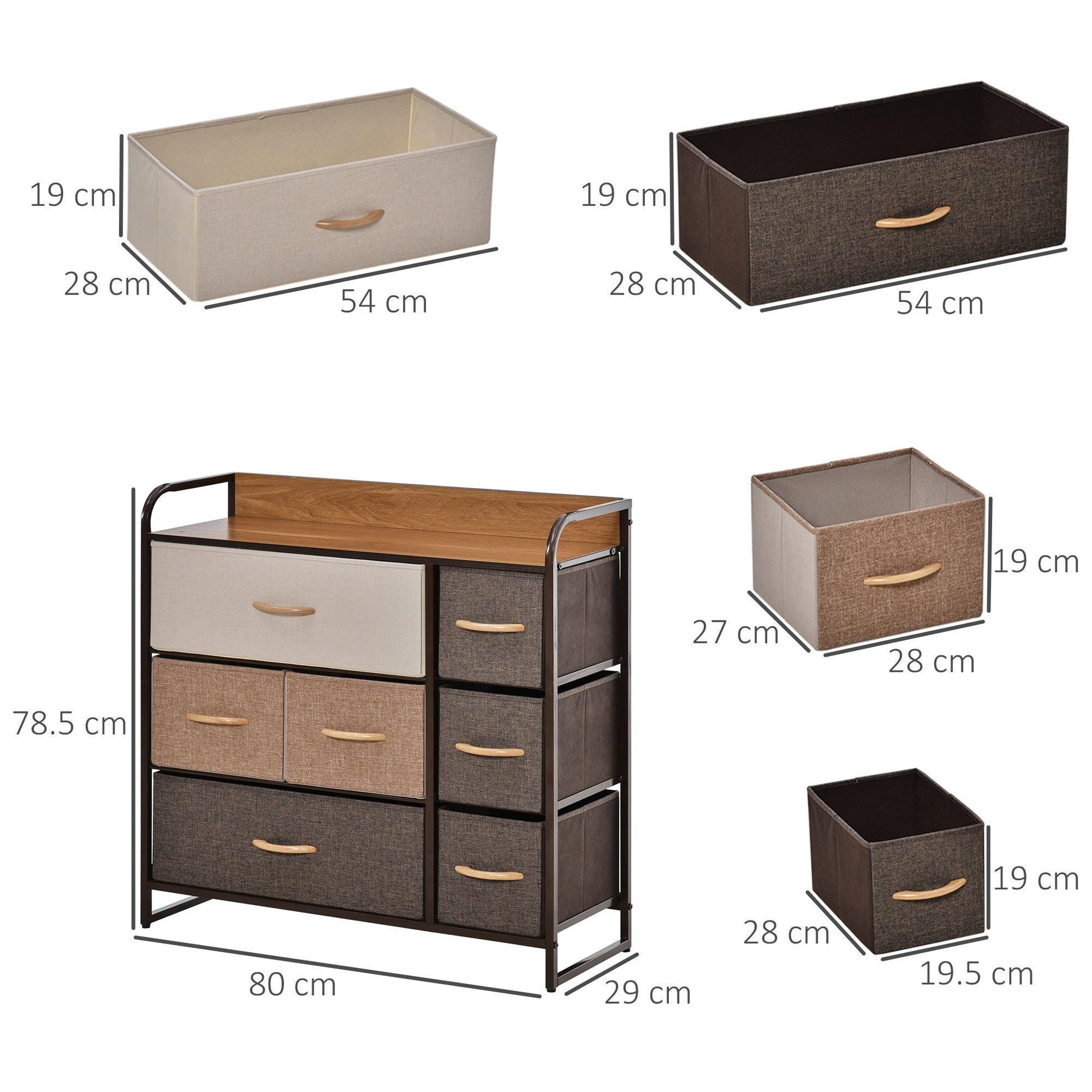 HOMCOM Fabric Chest of Drawers: Stylish Storage - ALL4U RETAILER LTD