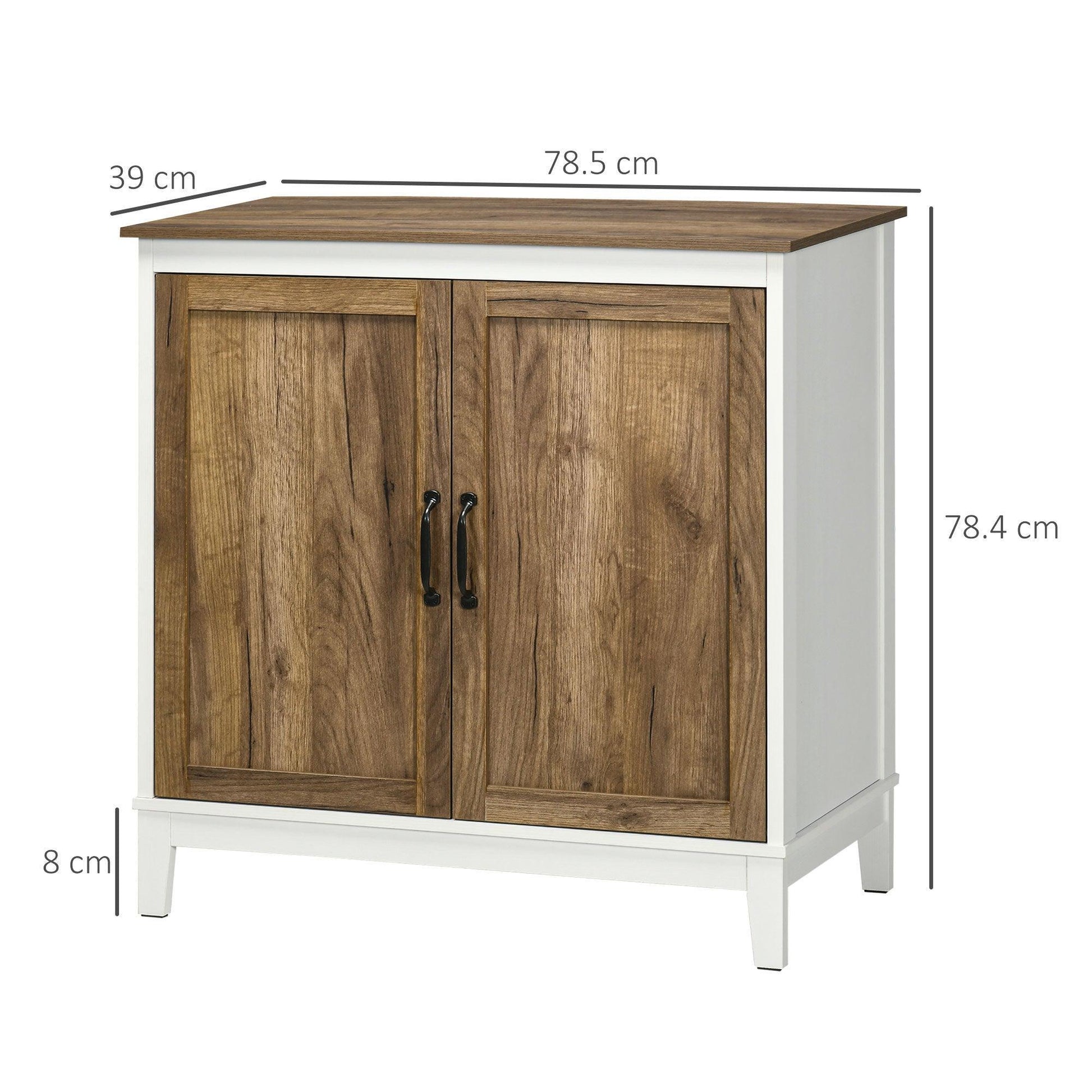 HOMCOM Farmhouse Dark Grey Storage Cabinet - ALL4U RETAILER LTD