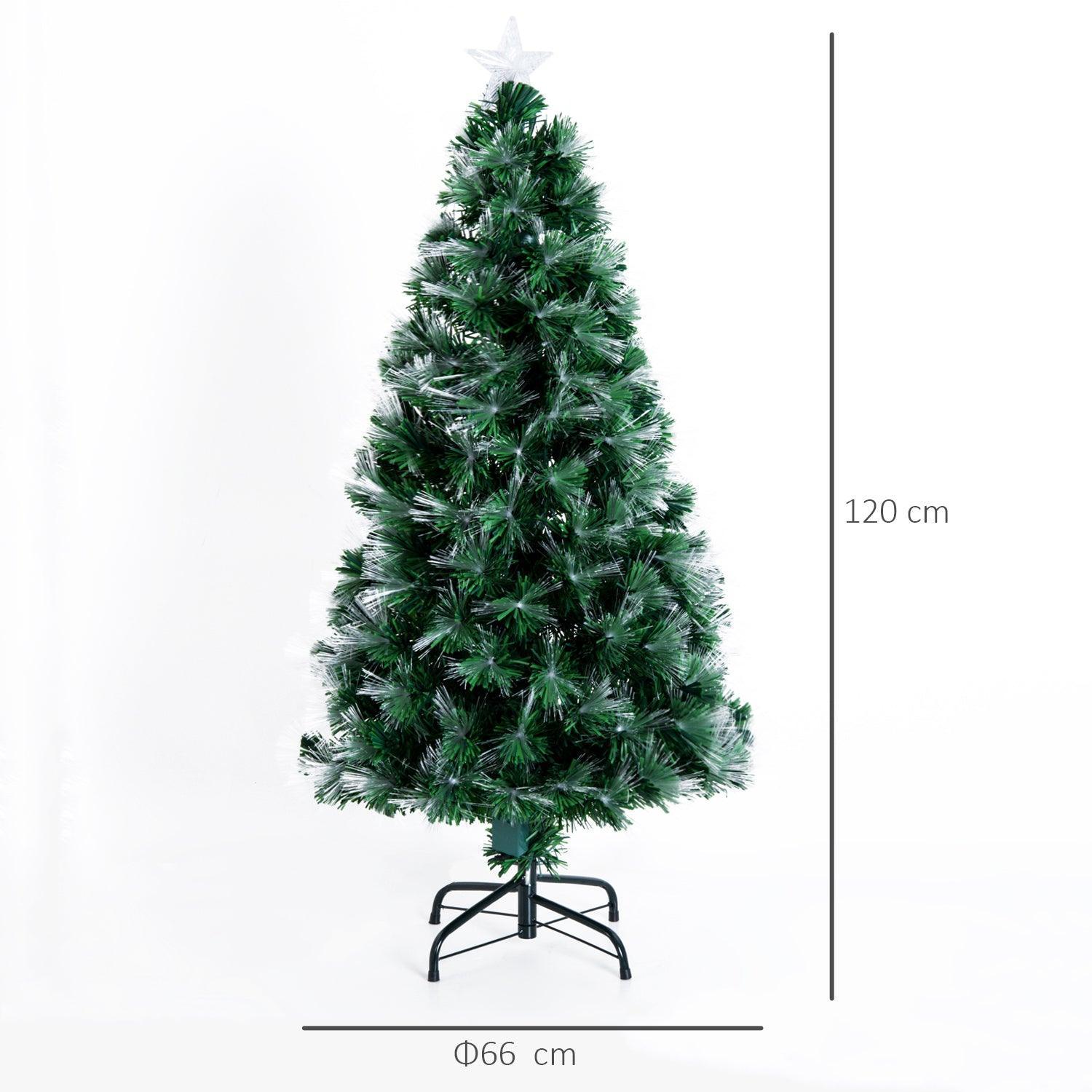 HOMCOM Fiber Optic LED Christmas Tree - Pre-Lit - ALL4U RETAILER LTD