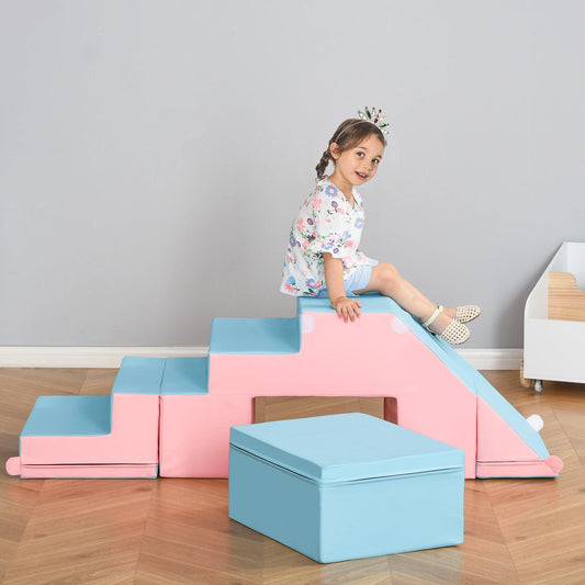 HOMCOM Foam Climber Set for Toddlers - Indoor Block Toys - ALL4U RETAILER LTD