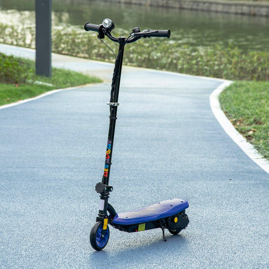 HOMCOM Foldable Electric Scooter - Blue, Ages 7-14 - ALL4U RETAILER LTD