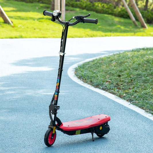 HOMCOM Foldable Electric Scooter - Red | Ages 7-14 | LED Headlight - ALL4U RETAILER LTD