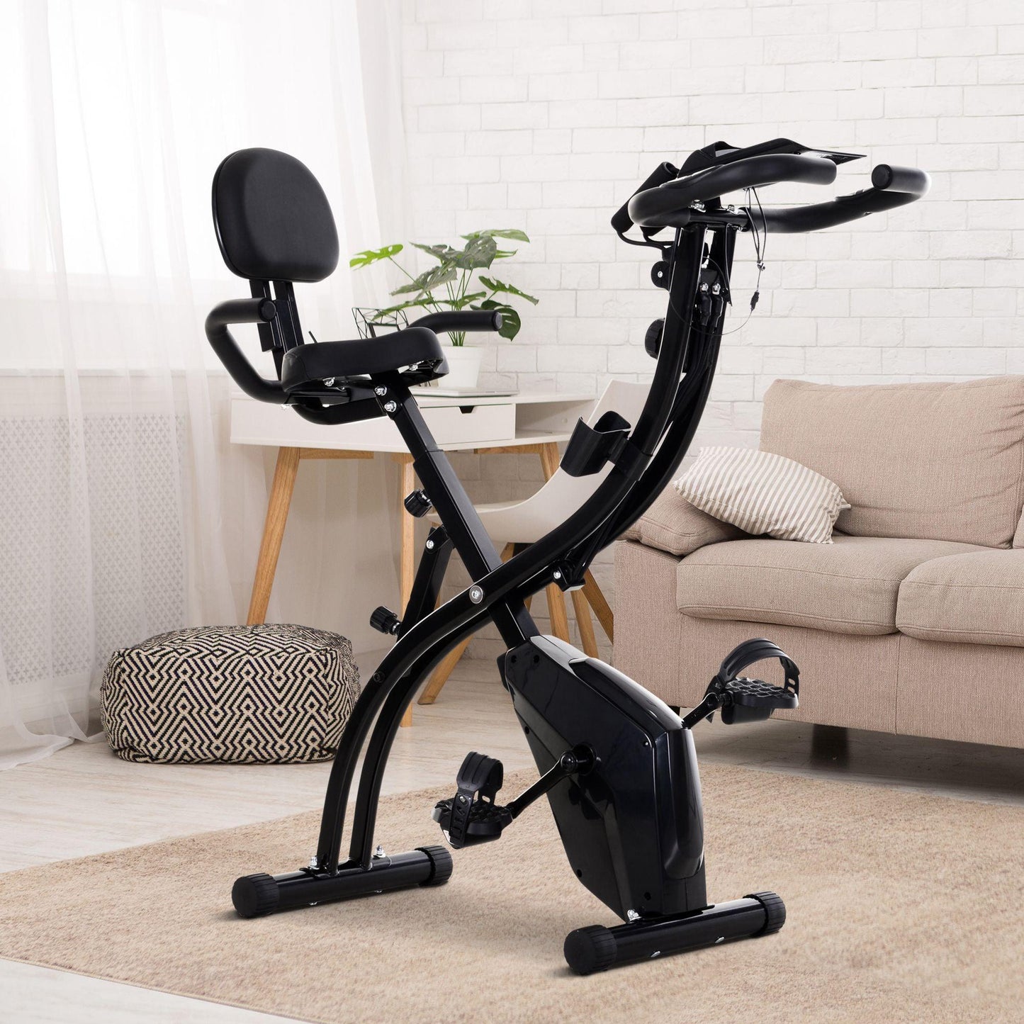 HOMCOM Foldable Exercise Bike: Recumbent 8-Level Magnetic Resistance - ALL4U RETAILER LTD