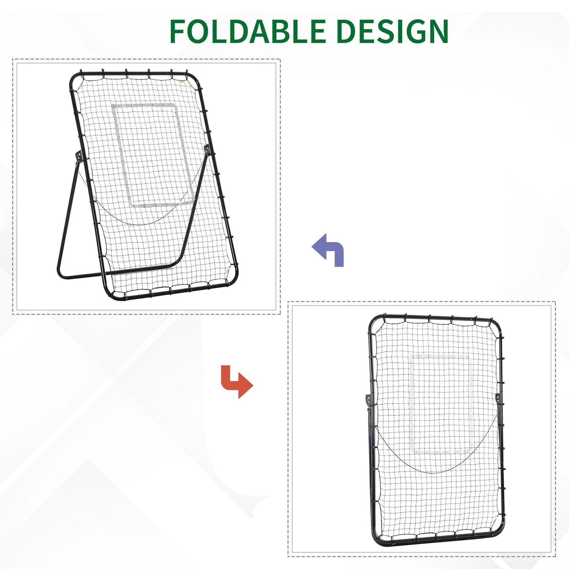 HOMCOM Foldable Football Rebounder Net: Training Aid Goal - ALL4U RETAILER LTD