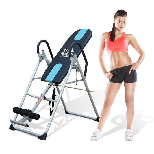 HOMCOM Foldable Inversion Table - Back Therapy & Home Fitness Bench - ALL4U RETAILER LTD