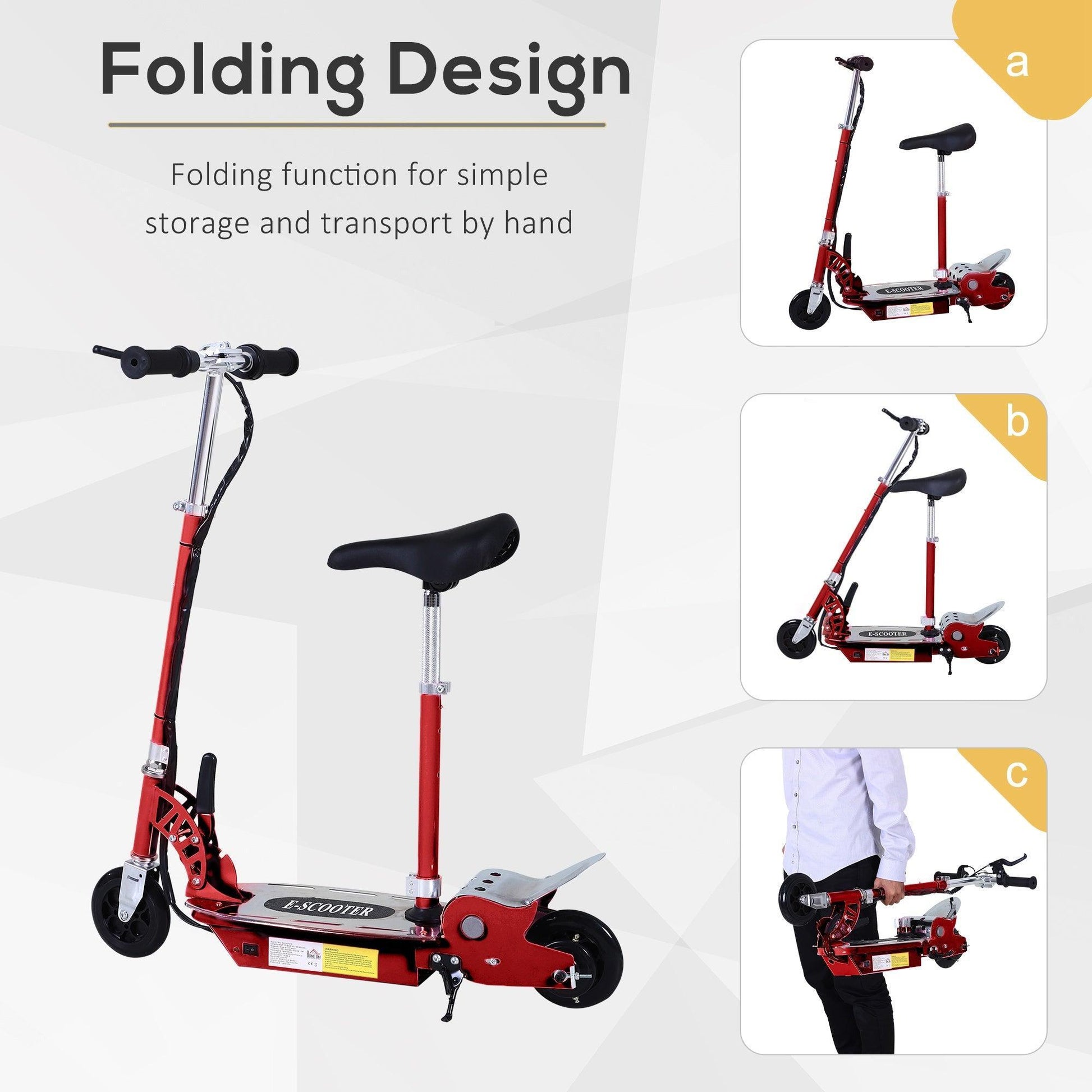 HOMCOM Foldable Kids Scooter: Rechargeable - ALL4U RETAILER LTD