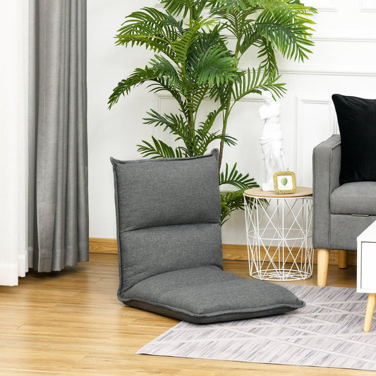 HOMCOM Foldable Padded Sofa with Adjustable Backrest - Grey - ALL4U RETAILER LTD