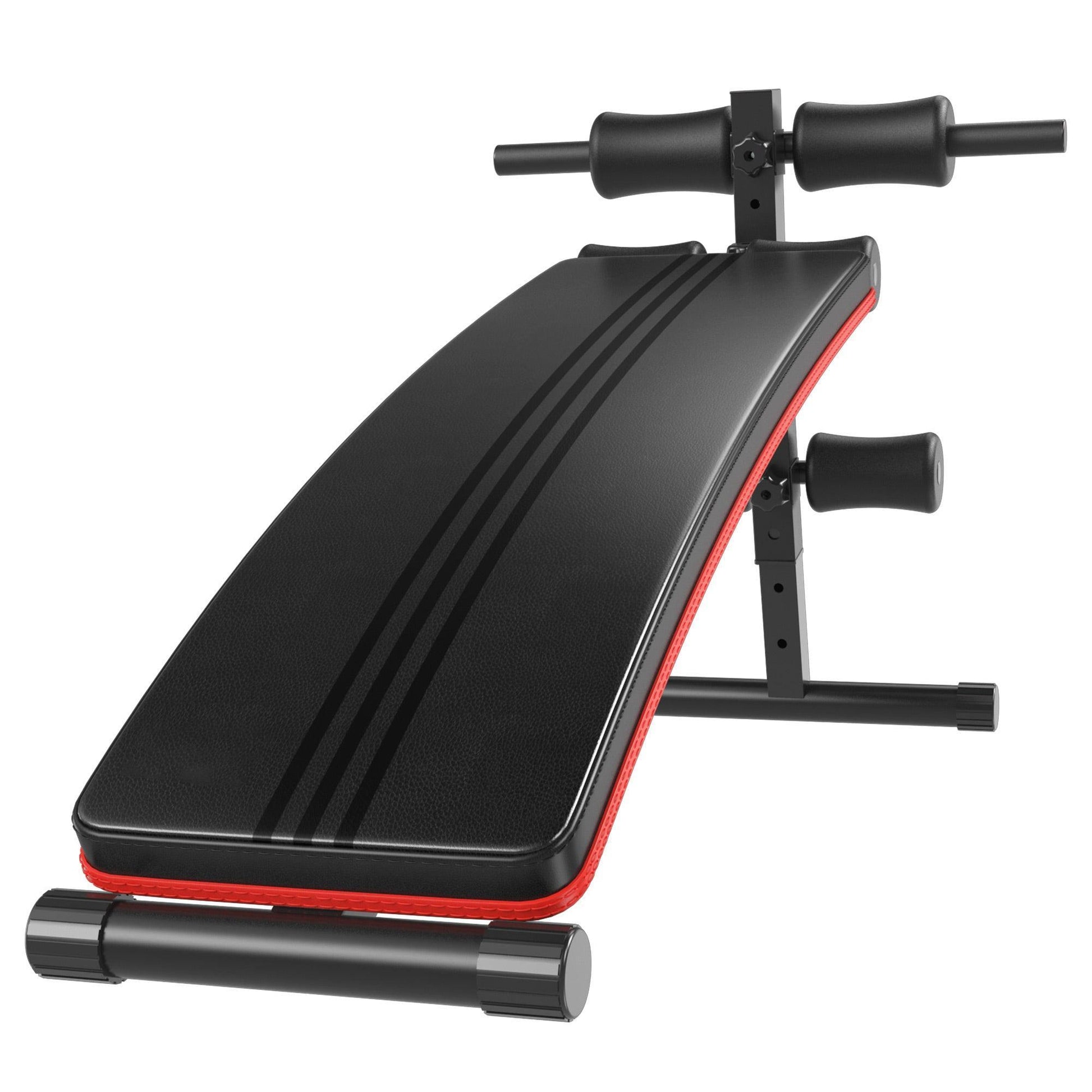 HOMCOM Foldable Steel Sit-Up Bench - Red/Black - ALL4U RETAILER LTD