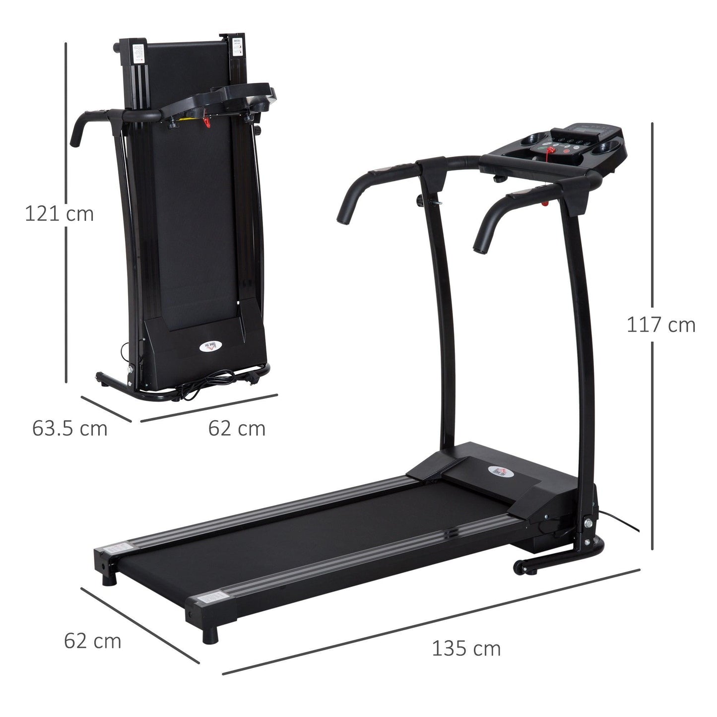 HOMCOM Foldable Treadmill: Electric Fitness Machine - ALL4U RETAILER LTD