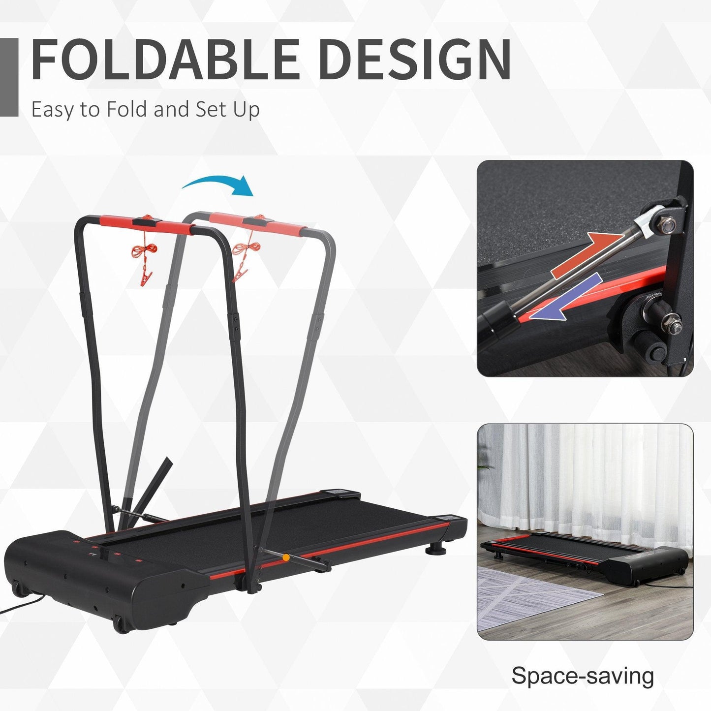 HOMCOM Foldable Walking Treadmill: Simple Fitness Solution - ALL4U RETAILER LTD