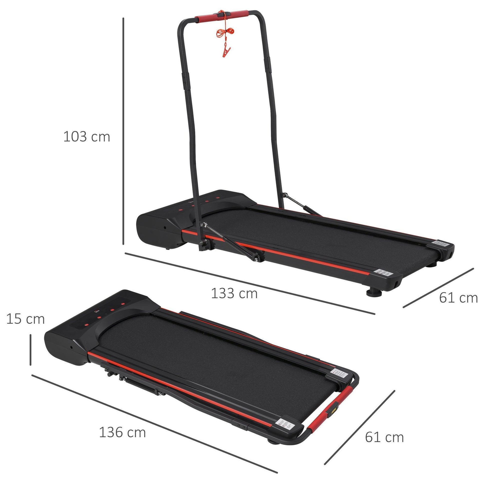 HOMCOM Foldable Walking Machine with LED Display & Remote Control - ALL4U RETAILER LTD