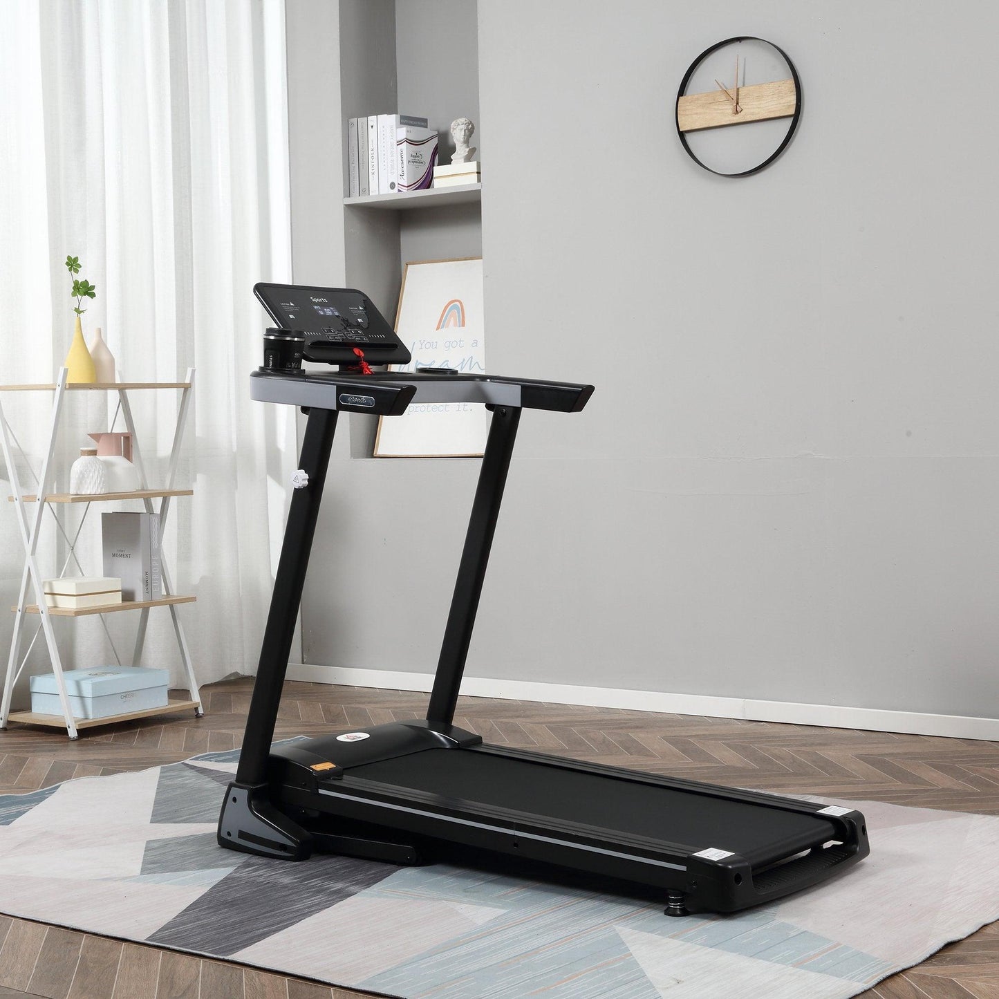 HOMCOM Folding Treadmill for Home with LCD Display - ALL4U RETAILER LTD