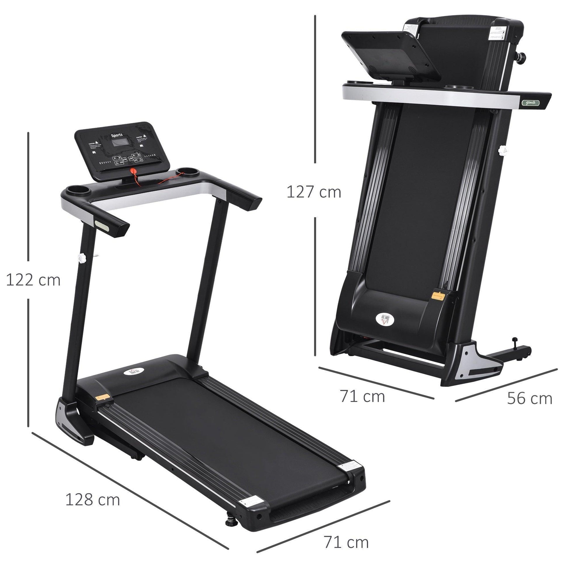 HOMCOM Folding Treadmill for Home with LCD Display - ALL4U RETAILER LTD