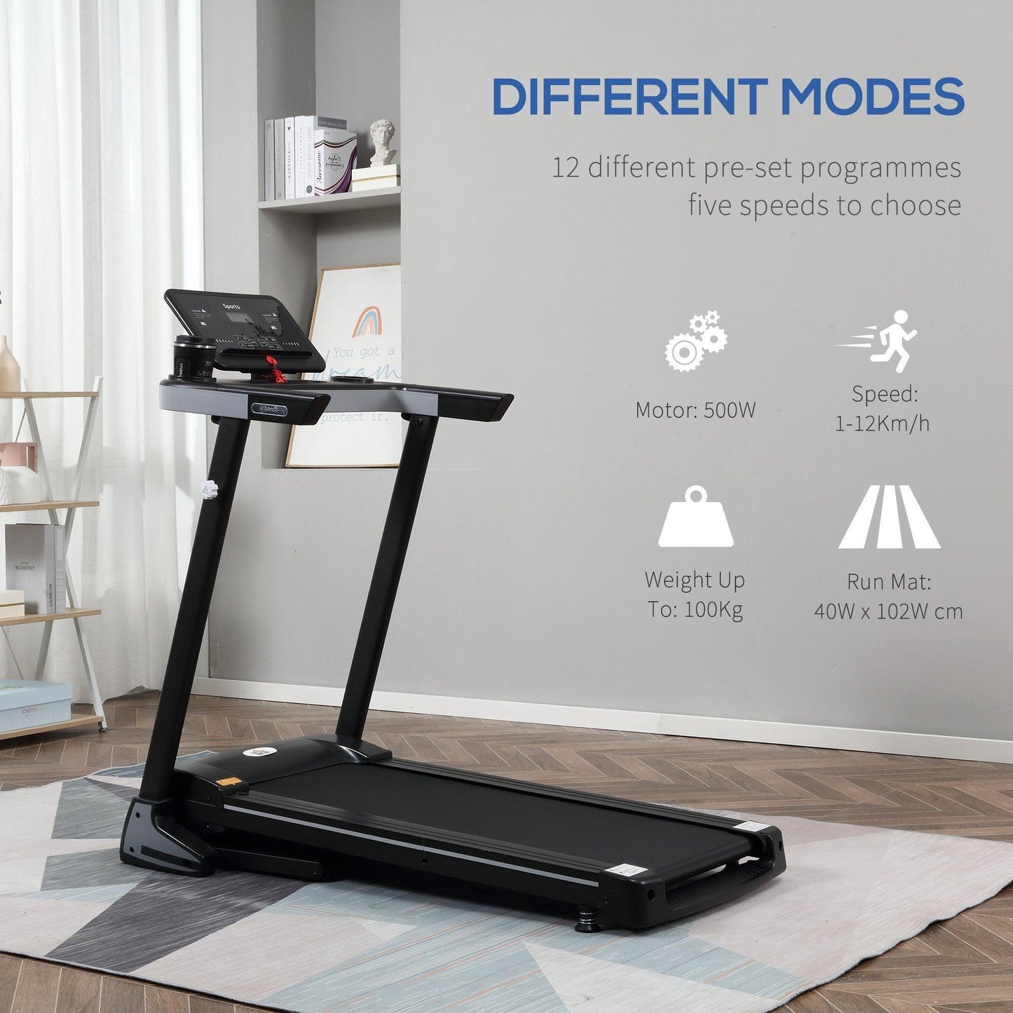 HOMCOM Folding Treadmill for Home with LCD Display - ALL4U RETAILER LTD