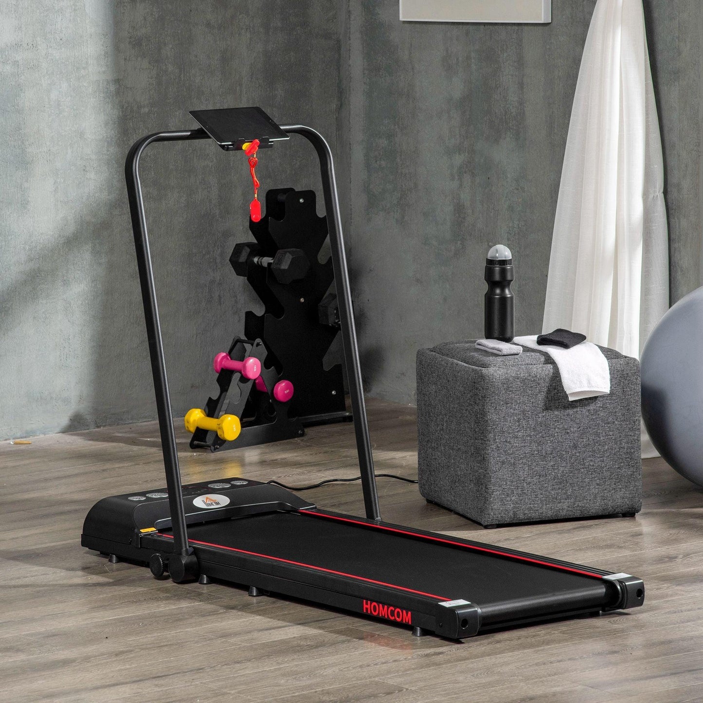 HOMCOM Folding Walking Treadmill - Compact Exercise Machine - ALL4U RETAILER LTD