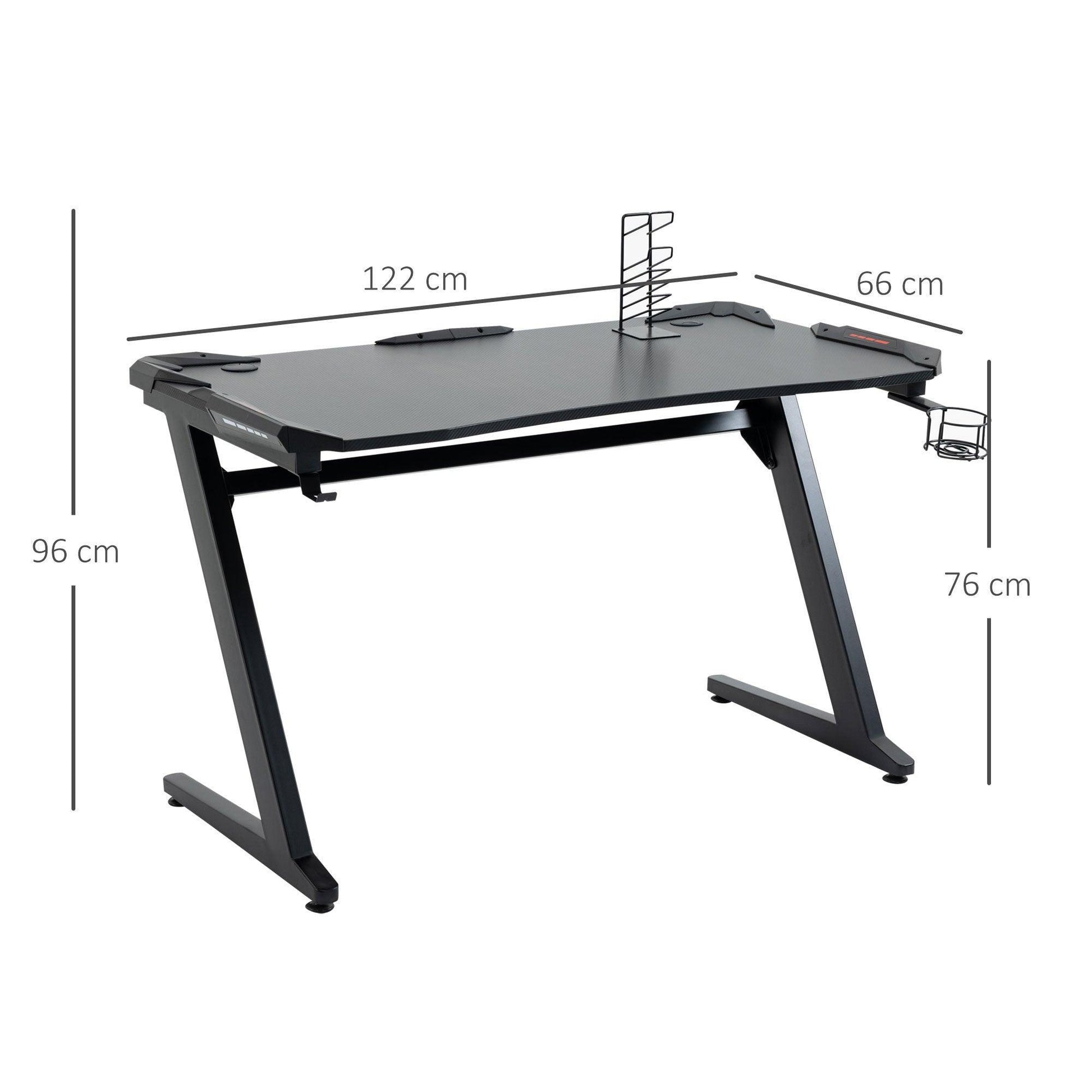 HOMCOM Gaming Desk: Ergonomic & Compact Workstation - ALL4U RETAILER LTD