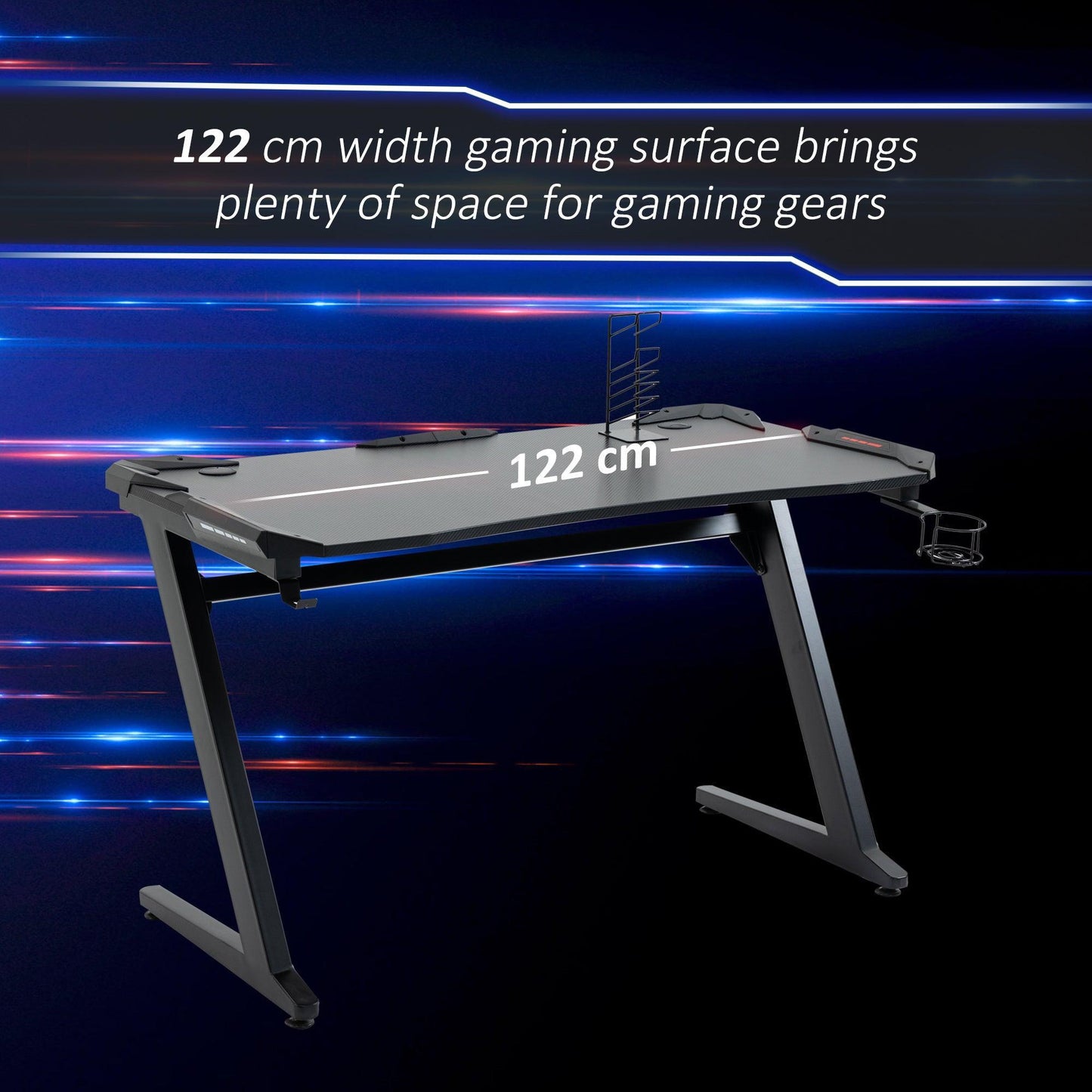 HOMCOM Gaming Desk: Ergonomic & Compact Workstation - ALL4U RETAILER LTD