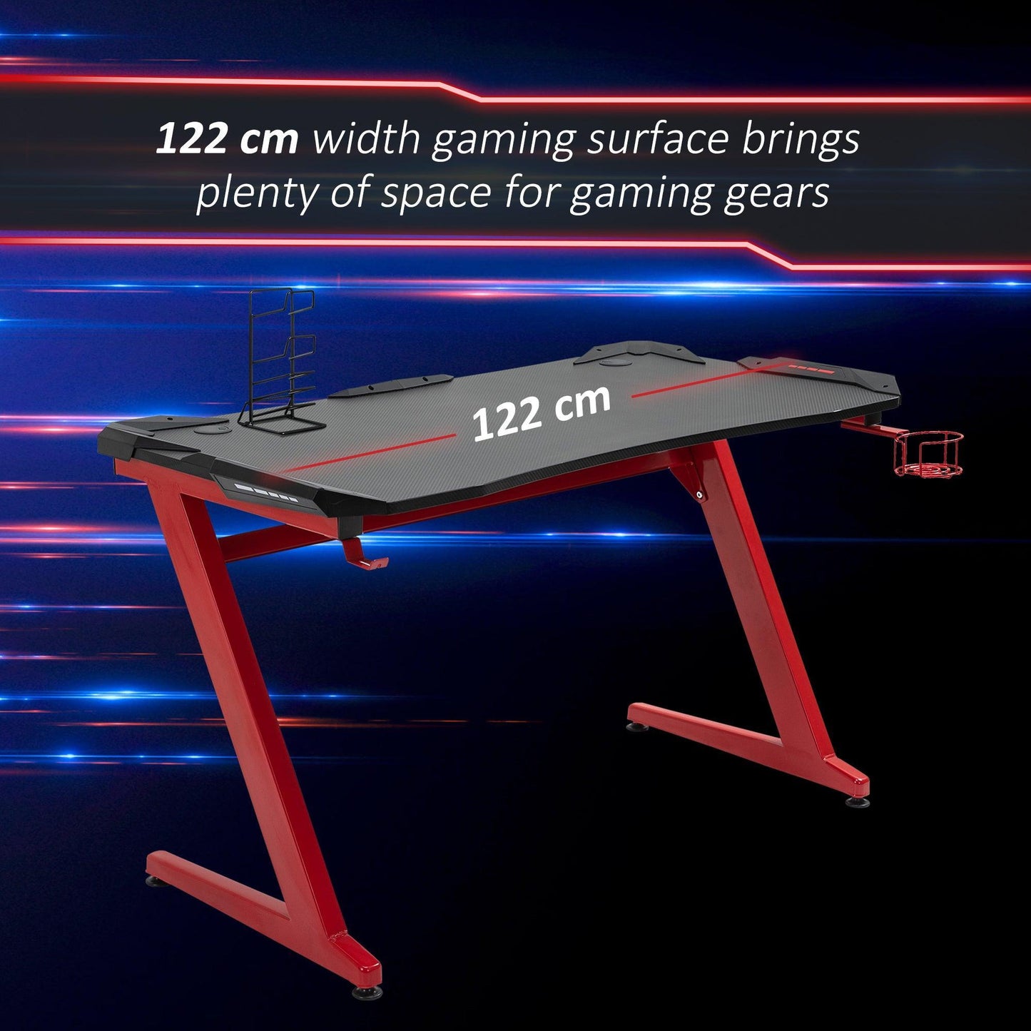 HOMCOM Gaming Desk: Sleek and Functional - ALL4U RETAILER LTD