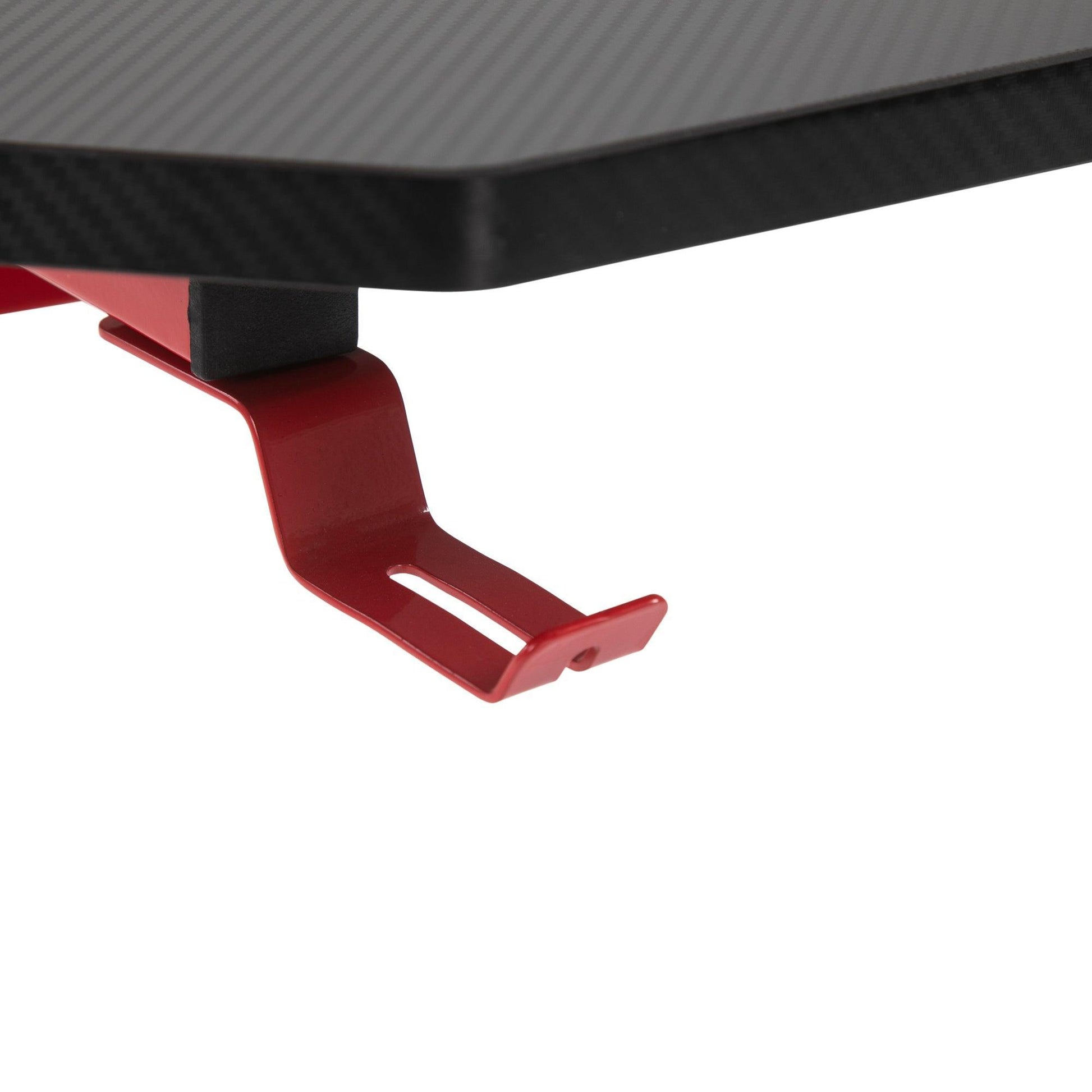 HOMCOM Gaming Desk - Red, Steel Frame, Adjustable Feet - ALL4U RETAILER LTD