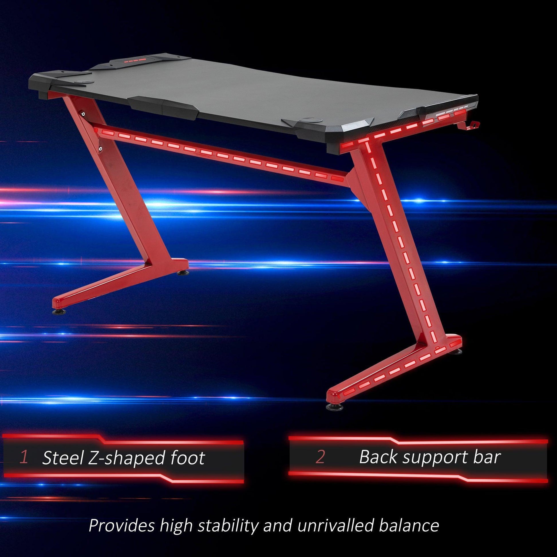 HOMCOM Gaming Desk: Sleek and Functional - ALL4U RETAILER LTD