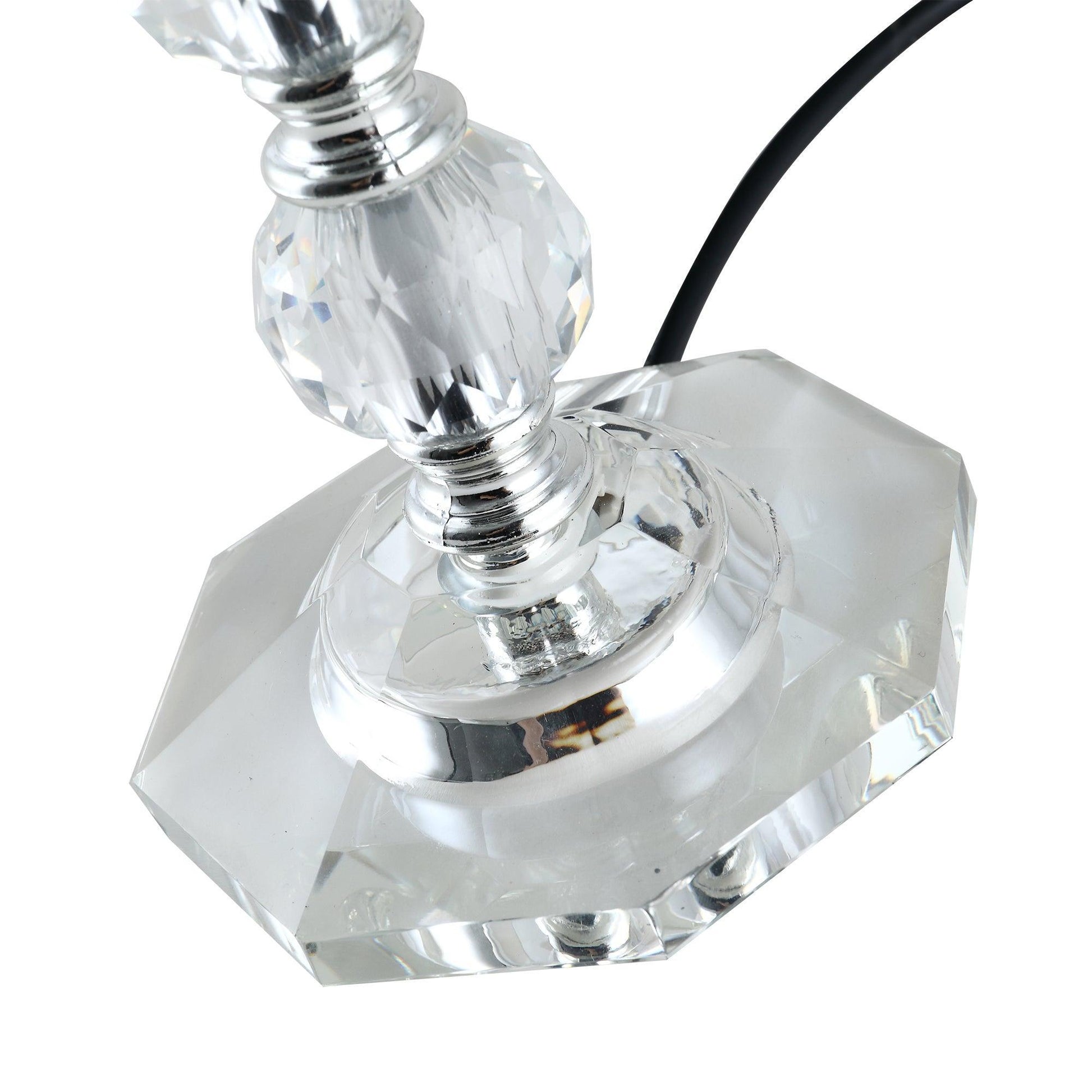 HOMCOM Glass Table Lamp | Elegant Crystal Design - ALL4U RETAILER LTD