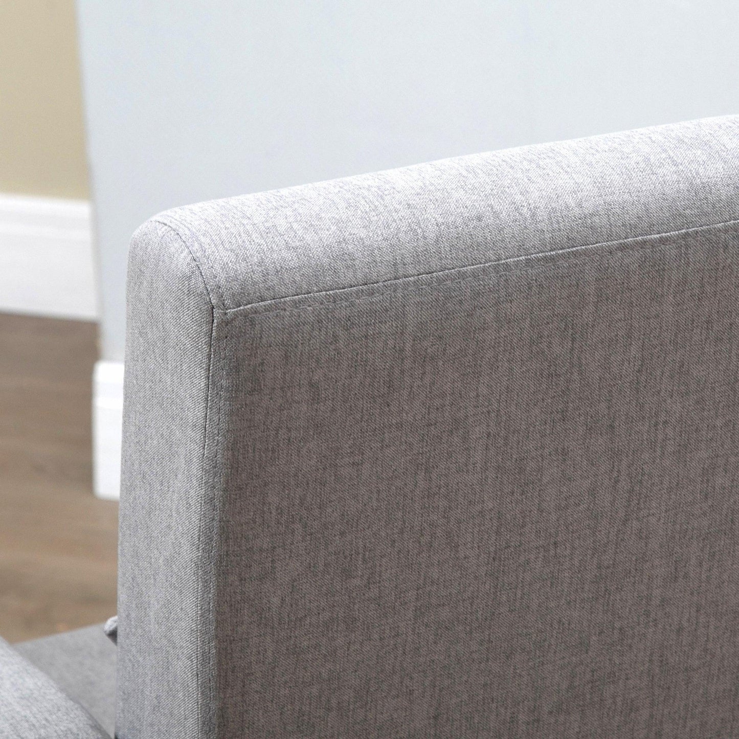 HOMCOM Grey Armchair: Comfy Lounge Sofa - ALL4U RETAILER LTD