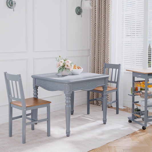 HOMCOM Grey Dining Chairs - Set of 2 - ALL4U RETAILER LTD