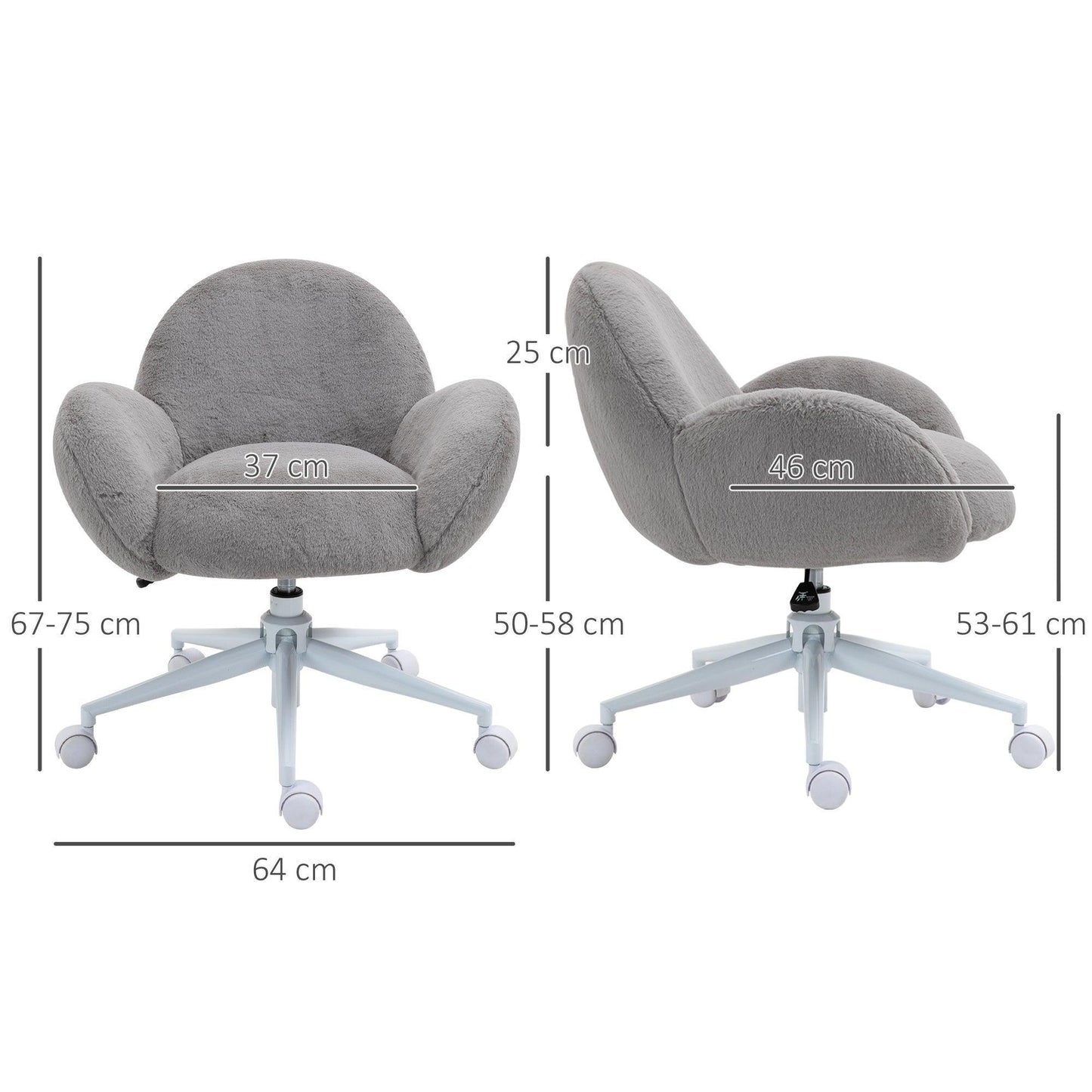 HOMCOM Grey Leisure Office Chair with Wheels - ALL4U RETAILER LTD