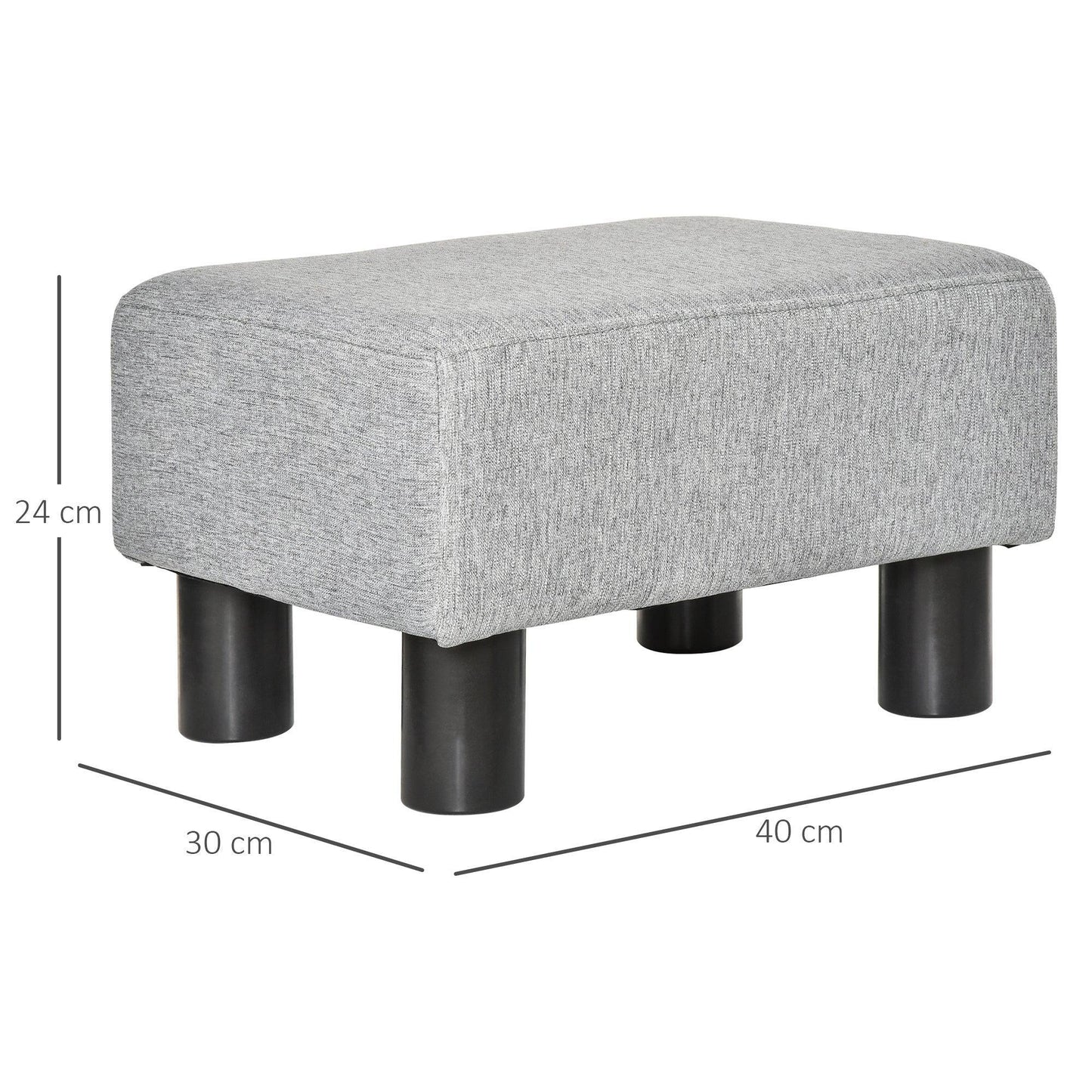 HOMCOM Grey Linen Ottoman Footrest: Simple & Stylish - ALL4U RETAILER LTD