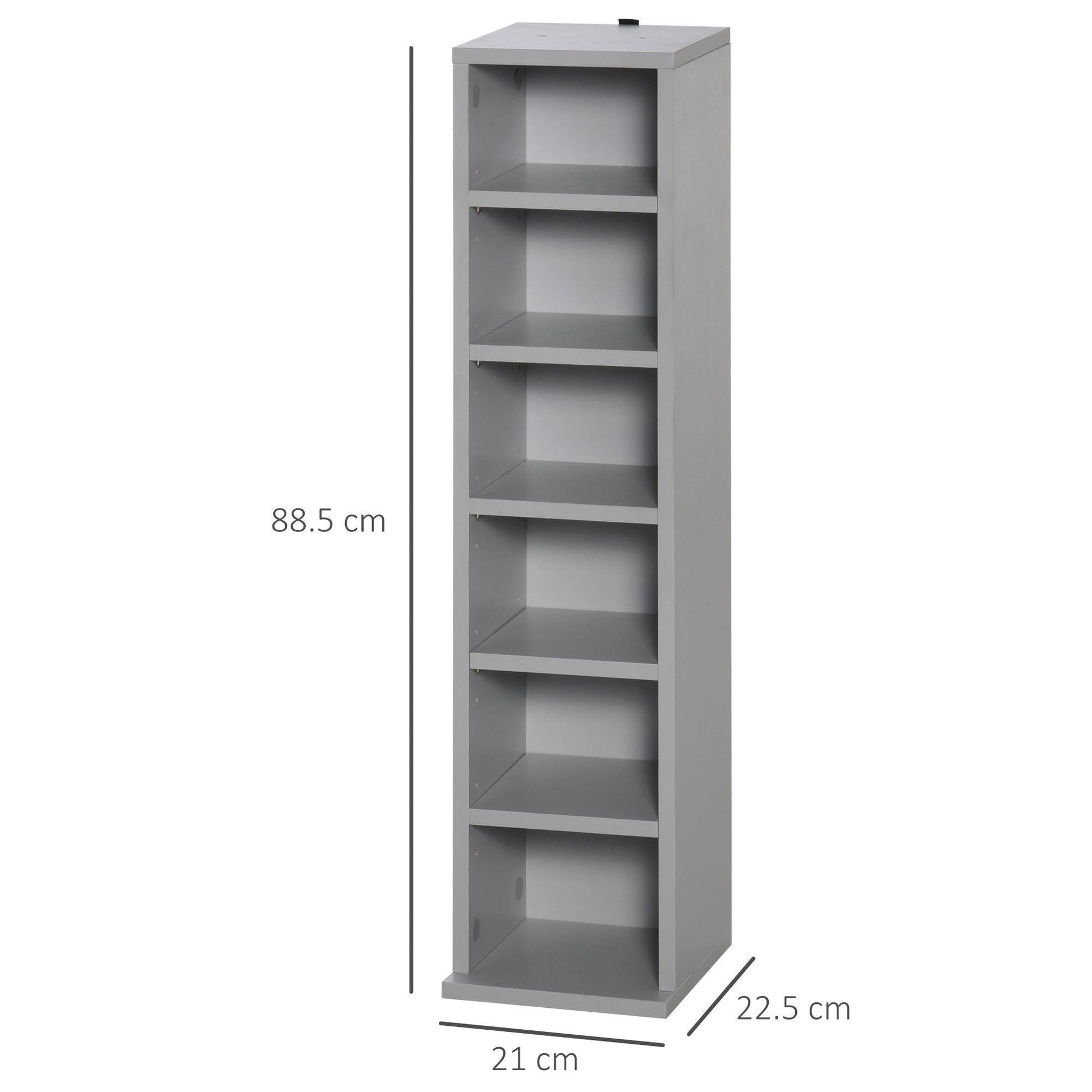 HOMCOM Grey Media Shelf - CD/DVD Storage - ALL4U RETAILER LTD