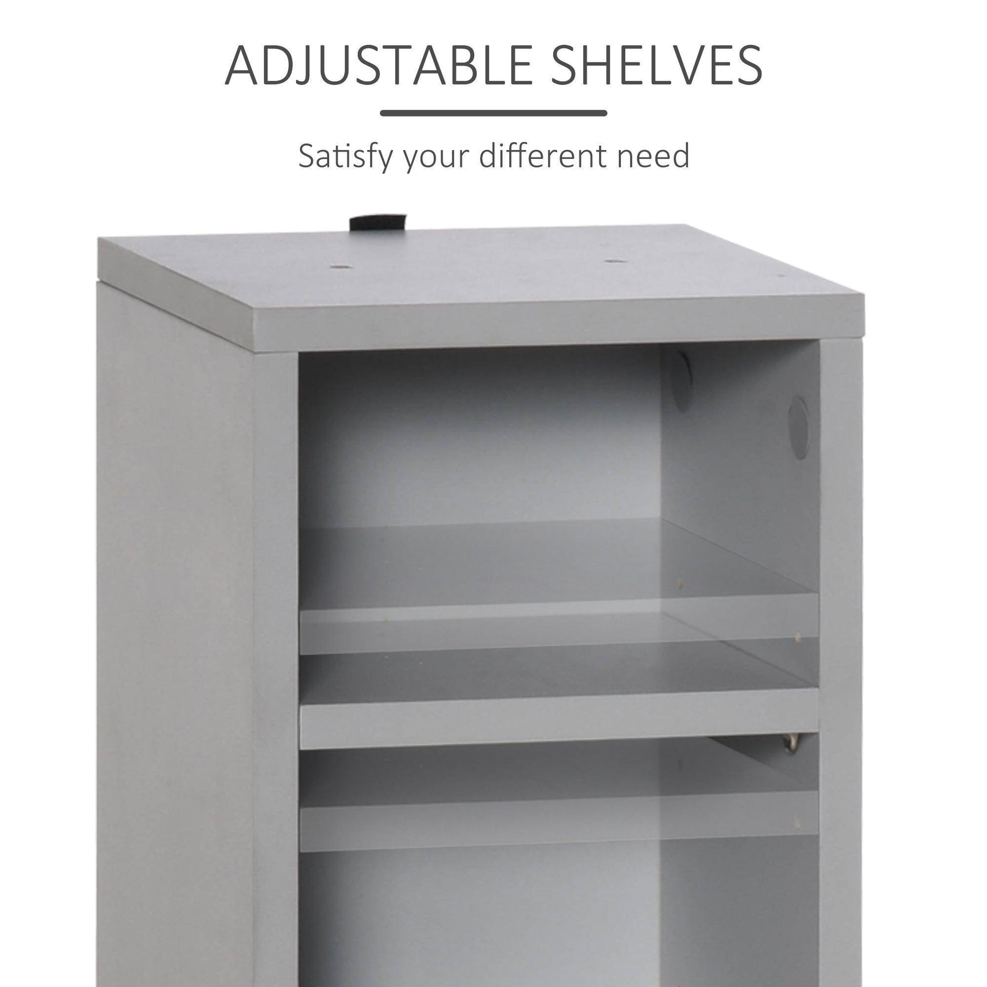 HOMCOM Grey Media Shelf - CD/DVD Storage - ALL4U RETAILER LTD