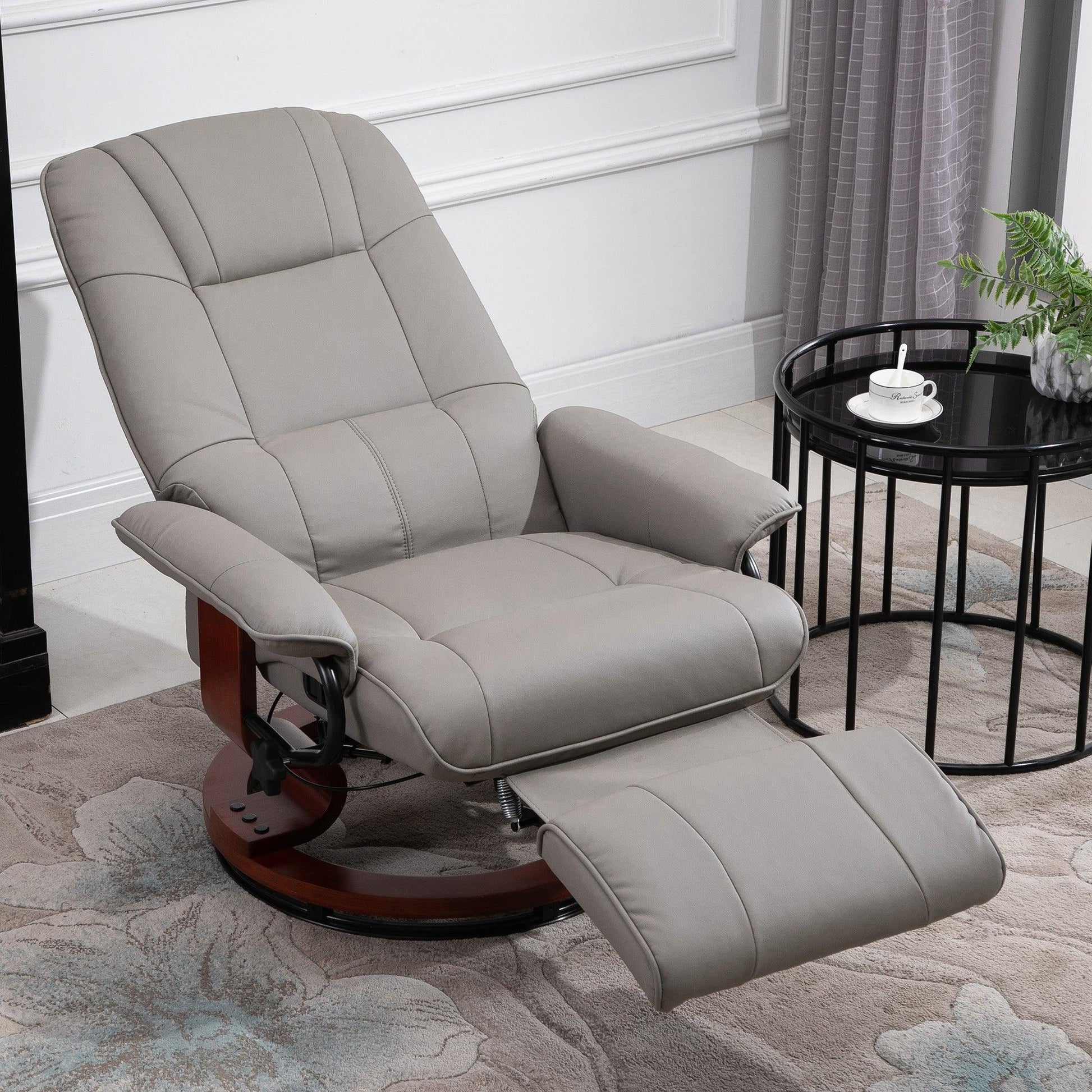 HOMCOM Grey Recliner Chair: Stylish & Cozy - ALL4U RETAILER LTD