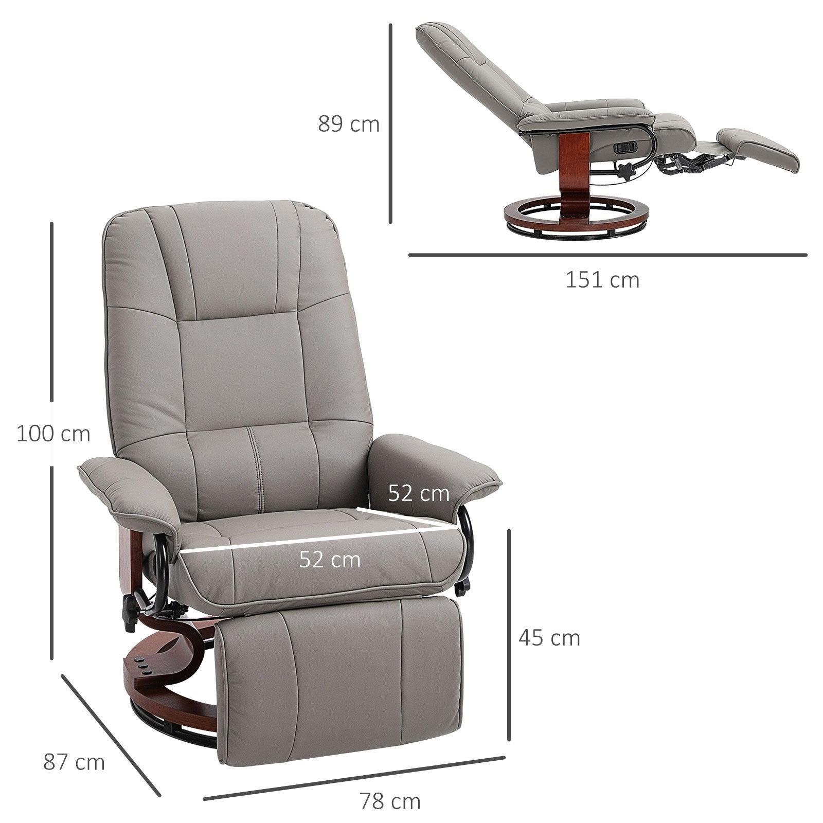 HOMCOM Grey Recliner Chair: Stylish & Cozy - ALL4U RETAILER LTD