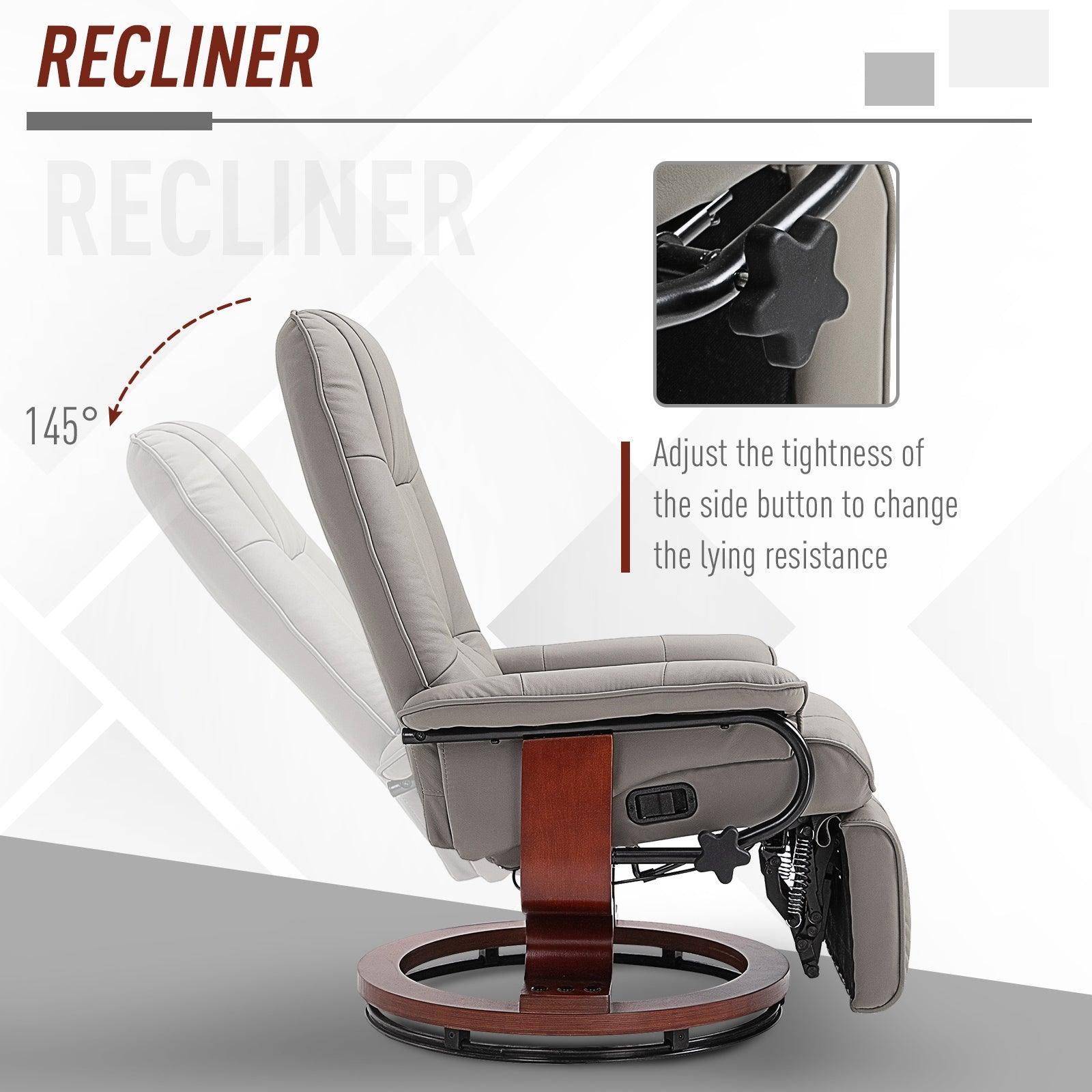 HOMCOM Grey Recliner Chair: Stylish & Cozy - ALL4U RETAILER LTD