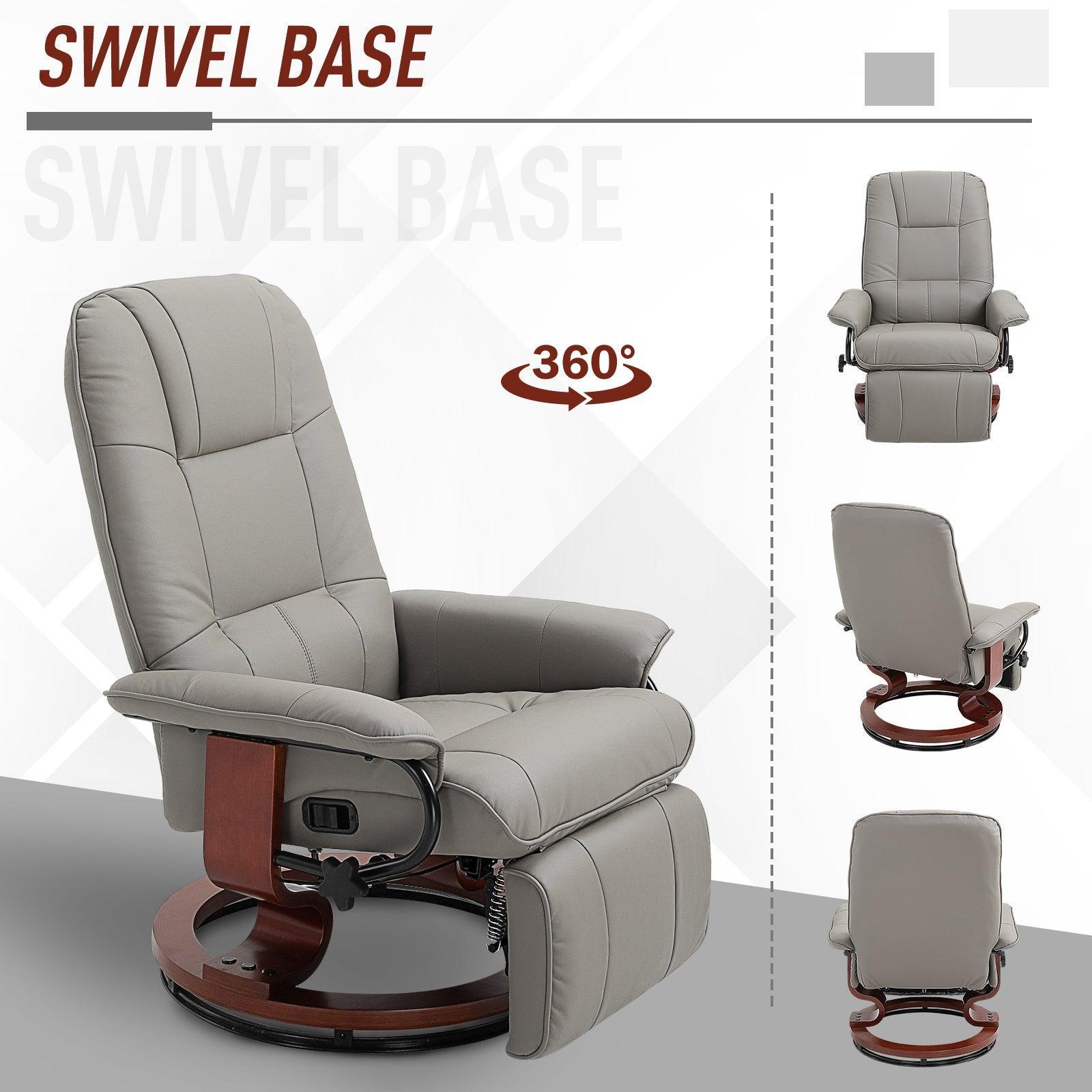 HOMCOM Grey Recliner Chair: Stylish & Cozy - ALL4U RETAILER LTD