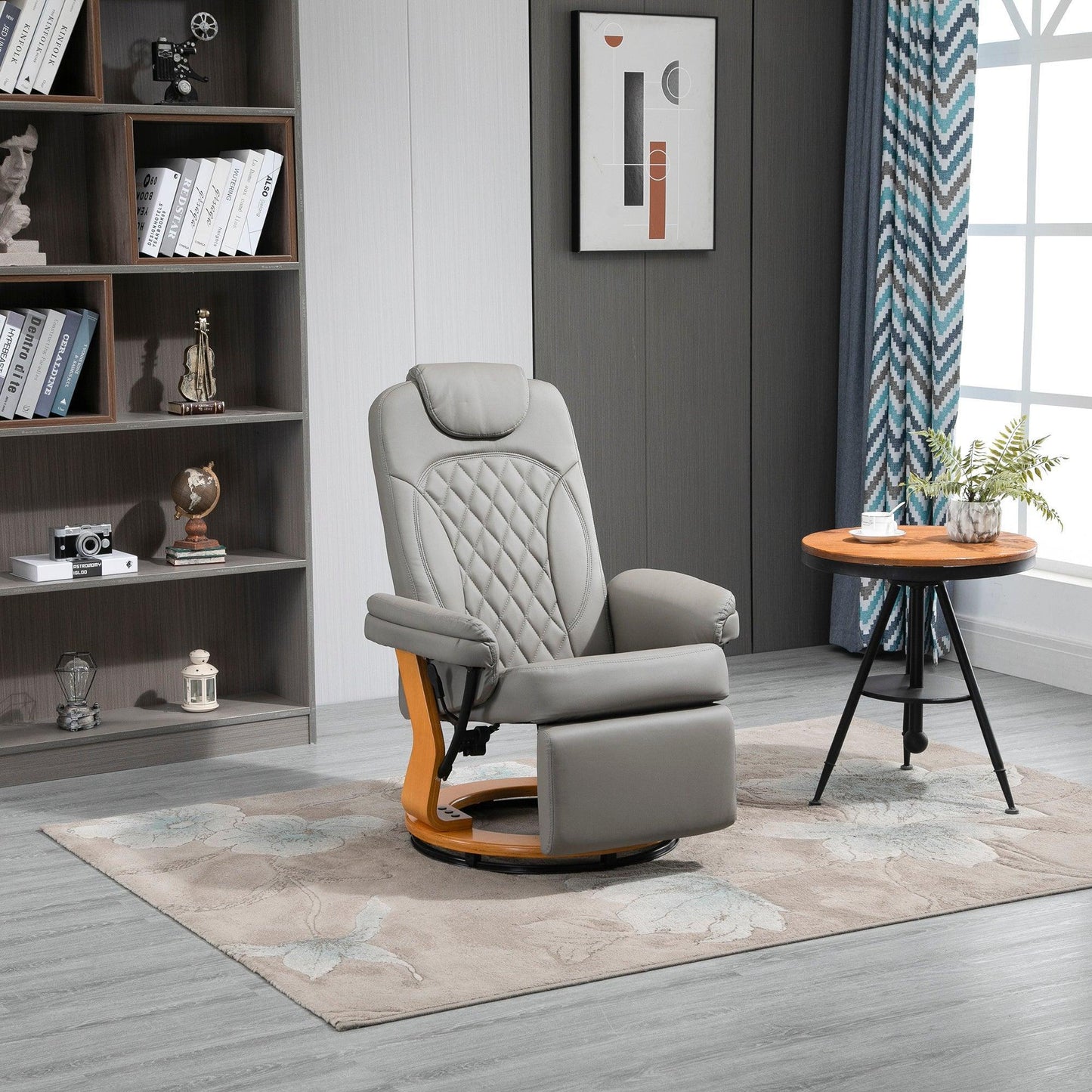 HOMCOM Grey Recliner Chair with Footrest - Ultimate Comfort - ALL4U RETAILER LTD