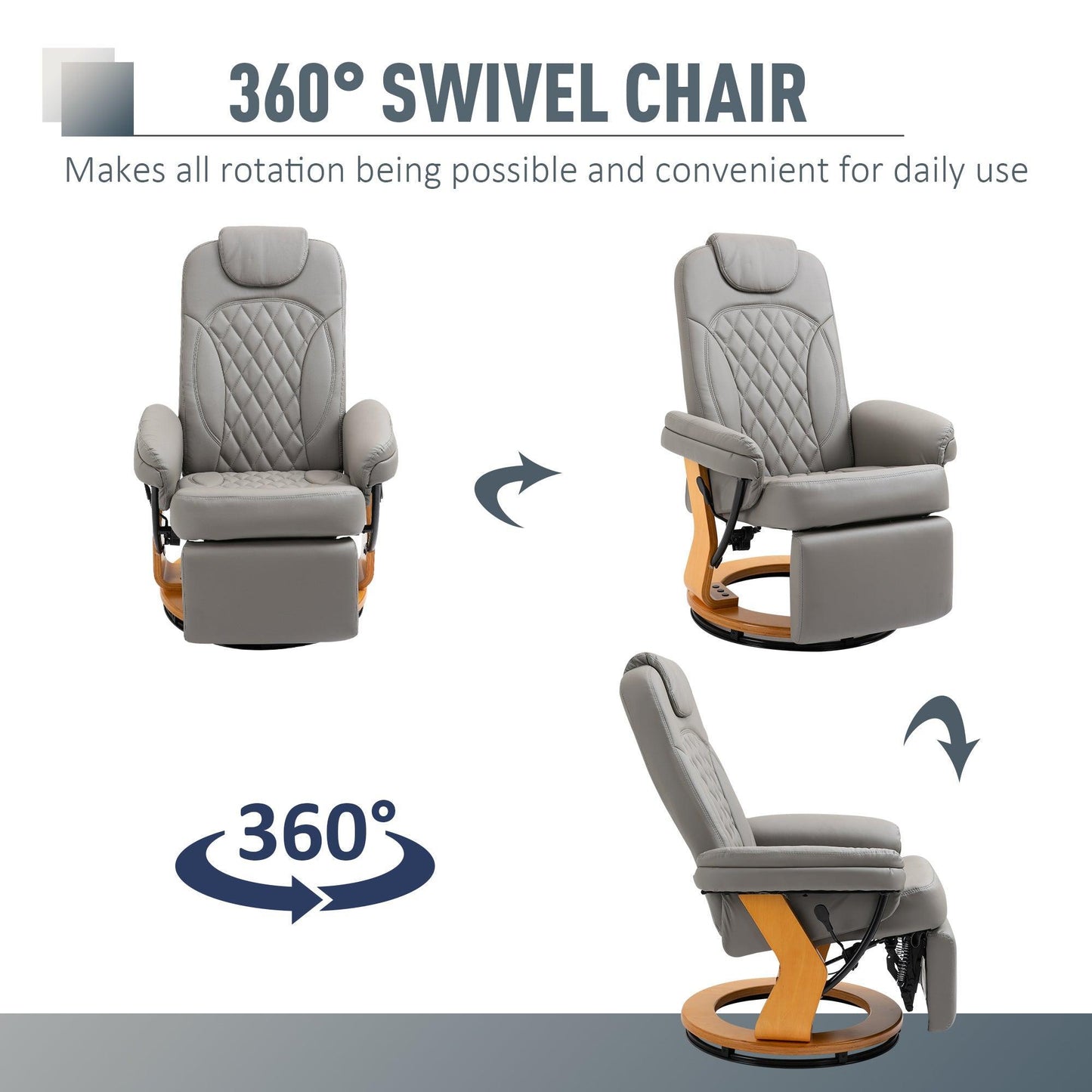 HOMCOM Grey Recliner Chair with Footrest - Ultimate Comfort - ALL4U RETAILER LTD